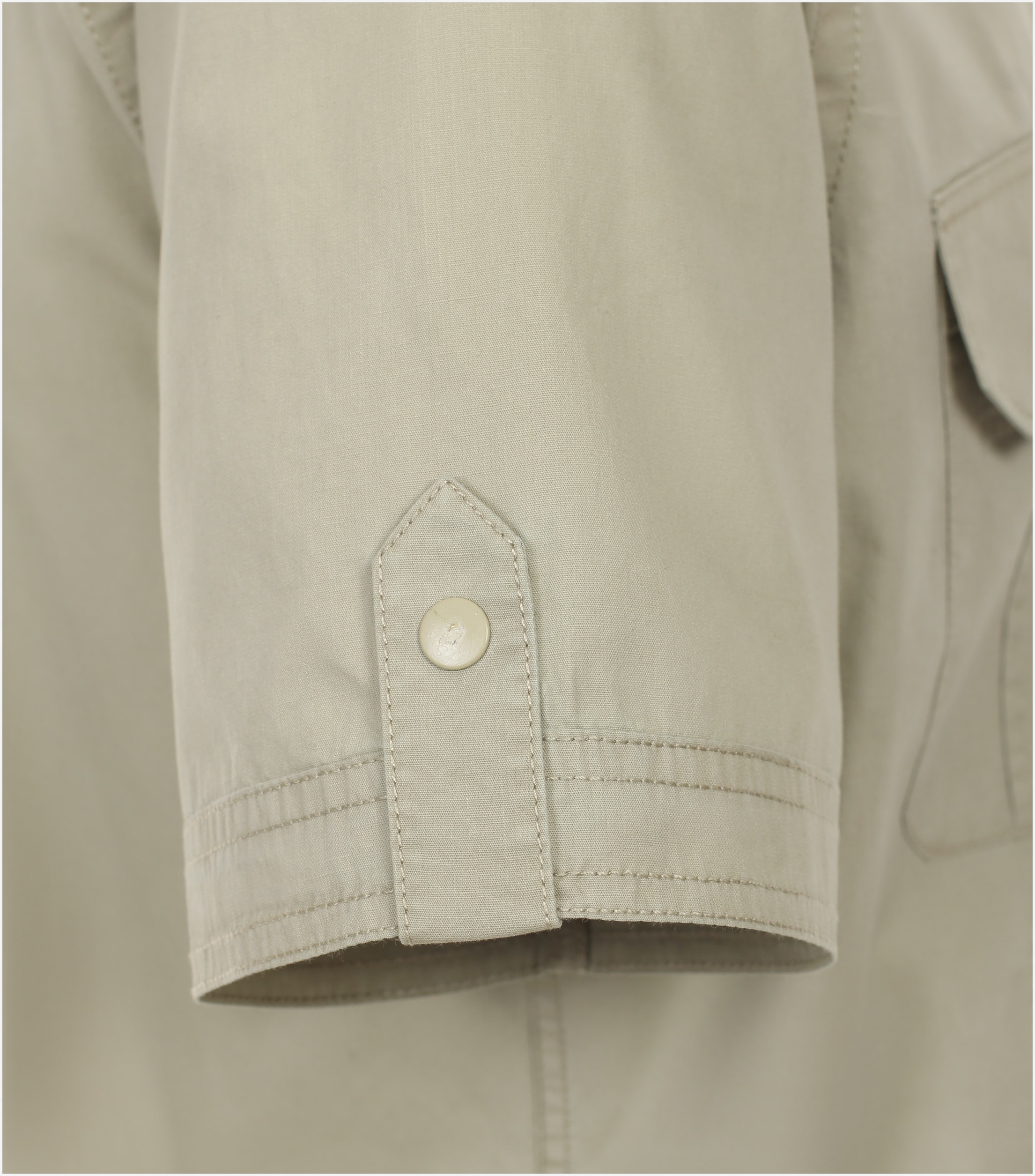 Redmond comfort fit overhemd, korte mouw, popeline, beige
