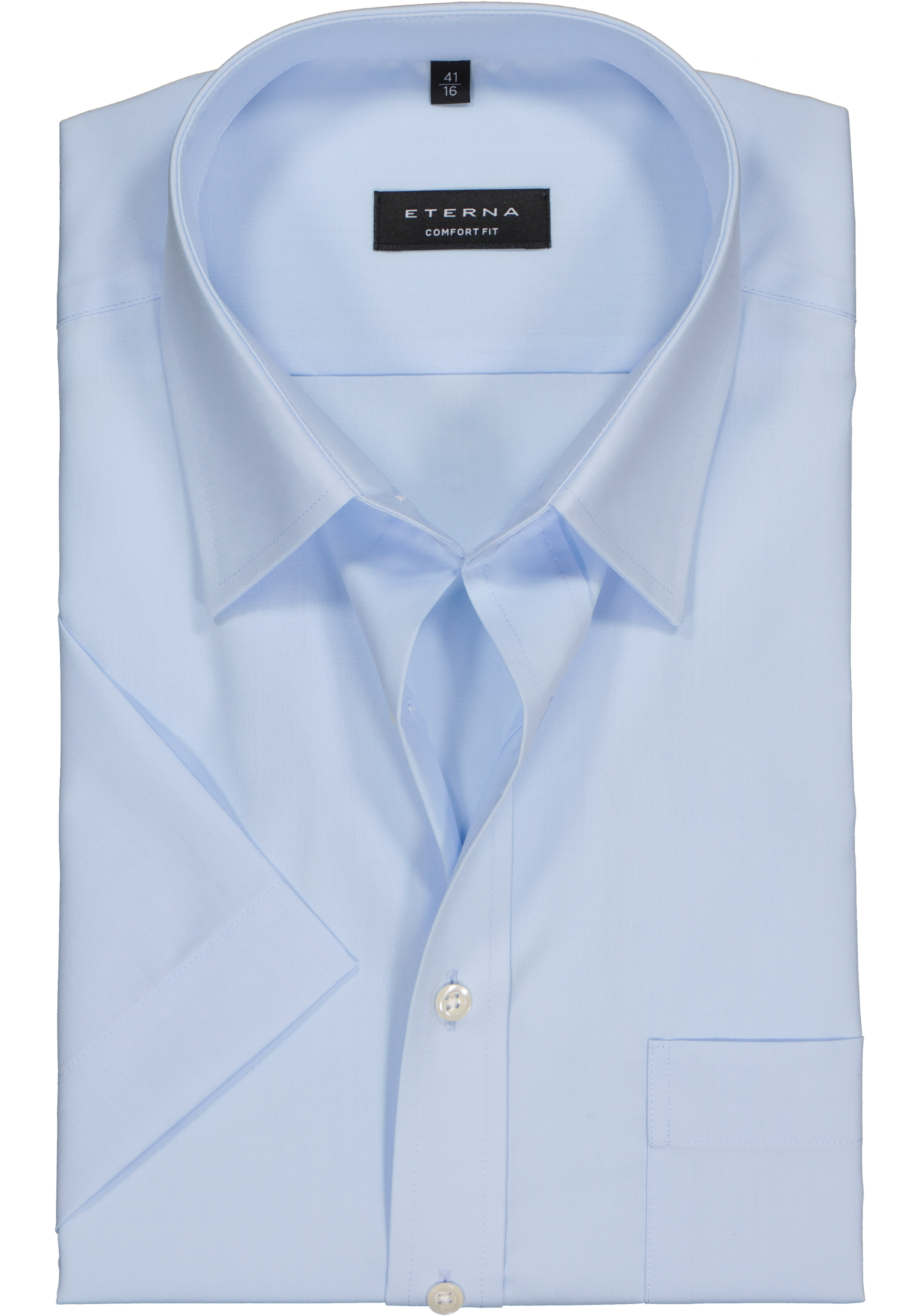 ETERNA comfort fit overhemd, korte mouw, poplin heren overhemd, blauw