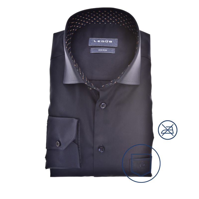 Ledub modern fit overhemd, donkerblauw