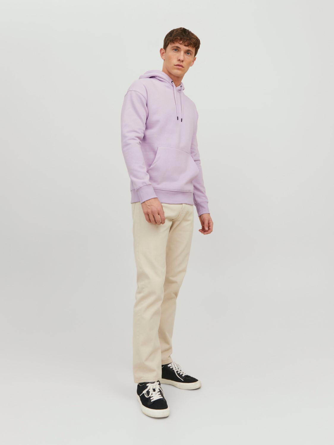 JACK & JONES Star basic sweat hood regular fit, heren hoodie katoenmengsel met capuchon, lila