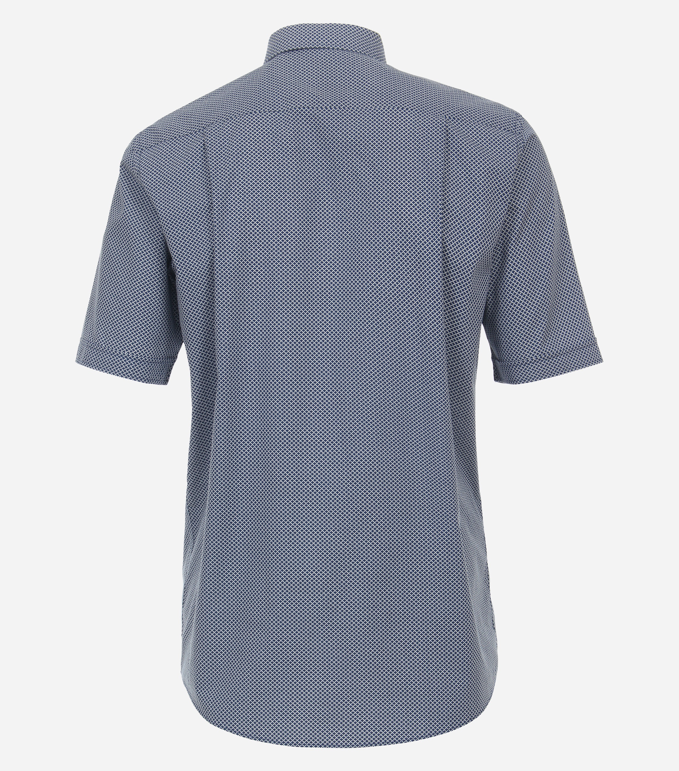Redmond modern fit overhemd, korte mouw, popeline, blauw dessin