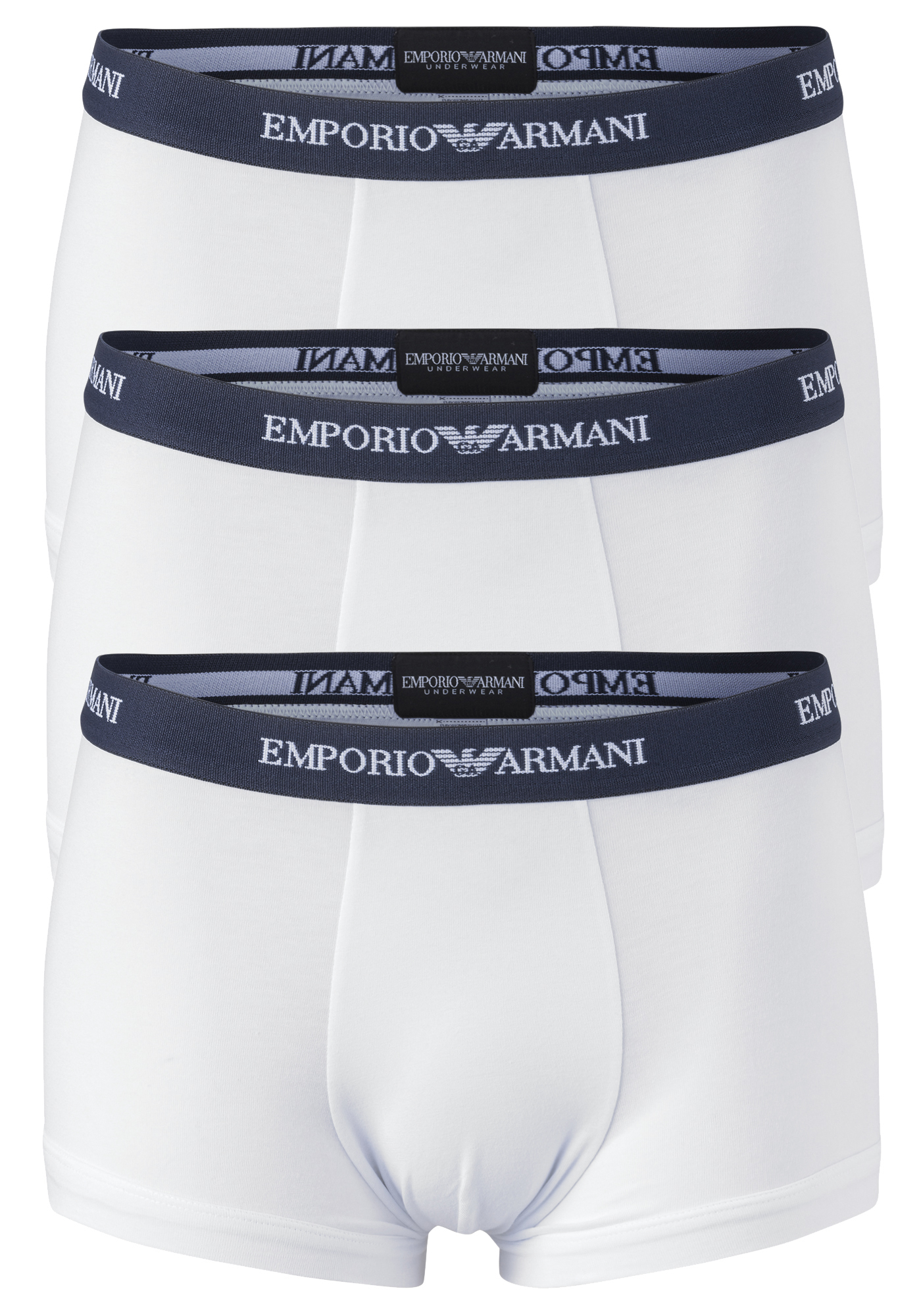 Emporio Armani Trunks Essential Core (3-pack), heren boxers kort, wit  