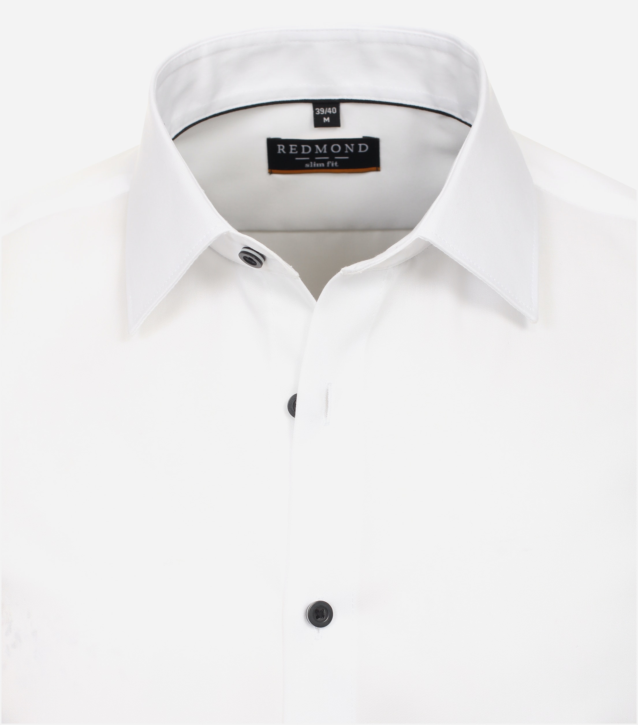 Redmond slim fit overhemd, popeline, wit