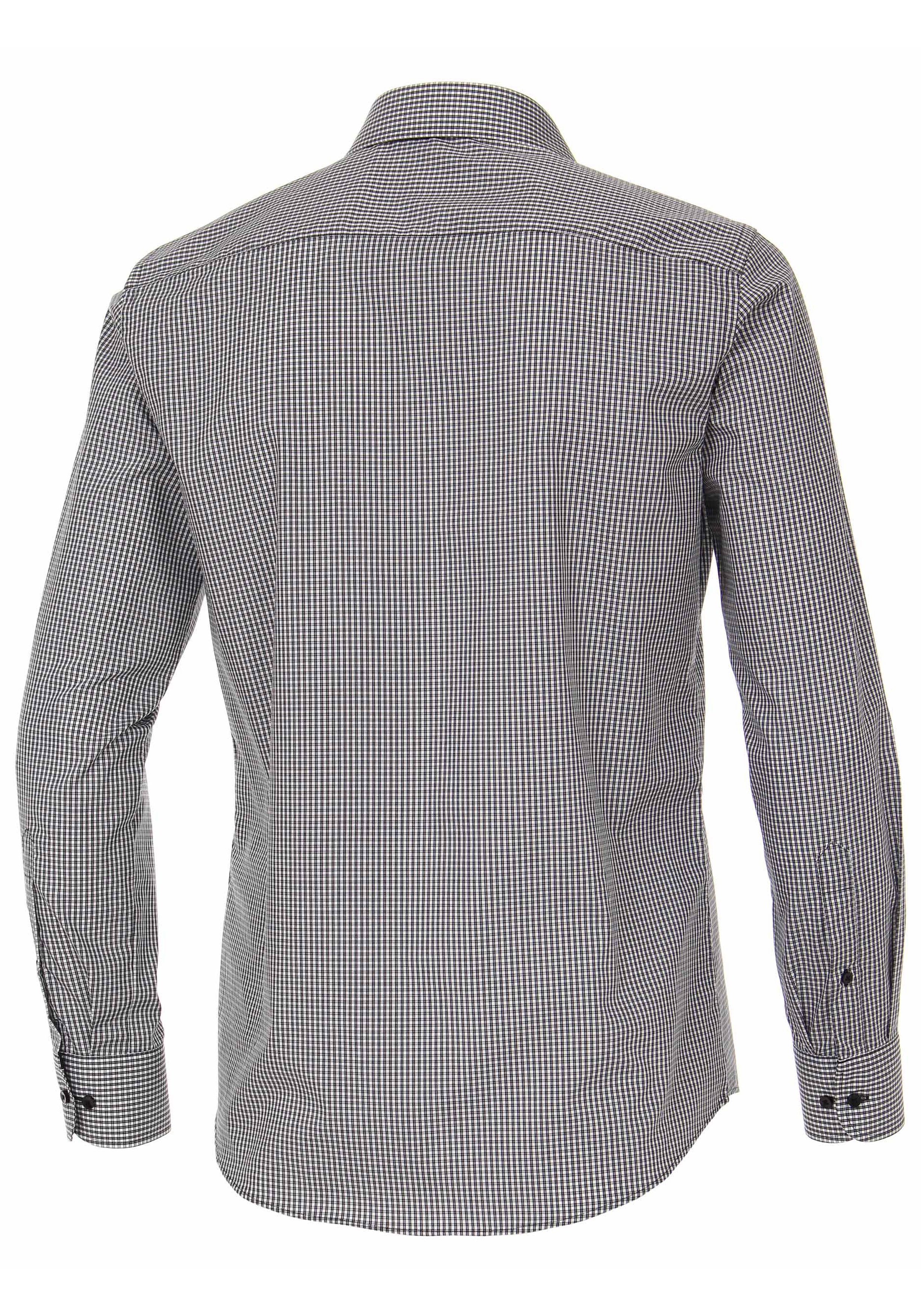 Redmond modern fit overhemd, zwart-wit geruit (contrast) 
