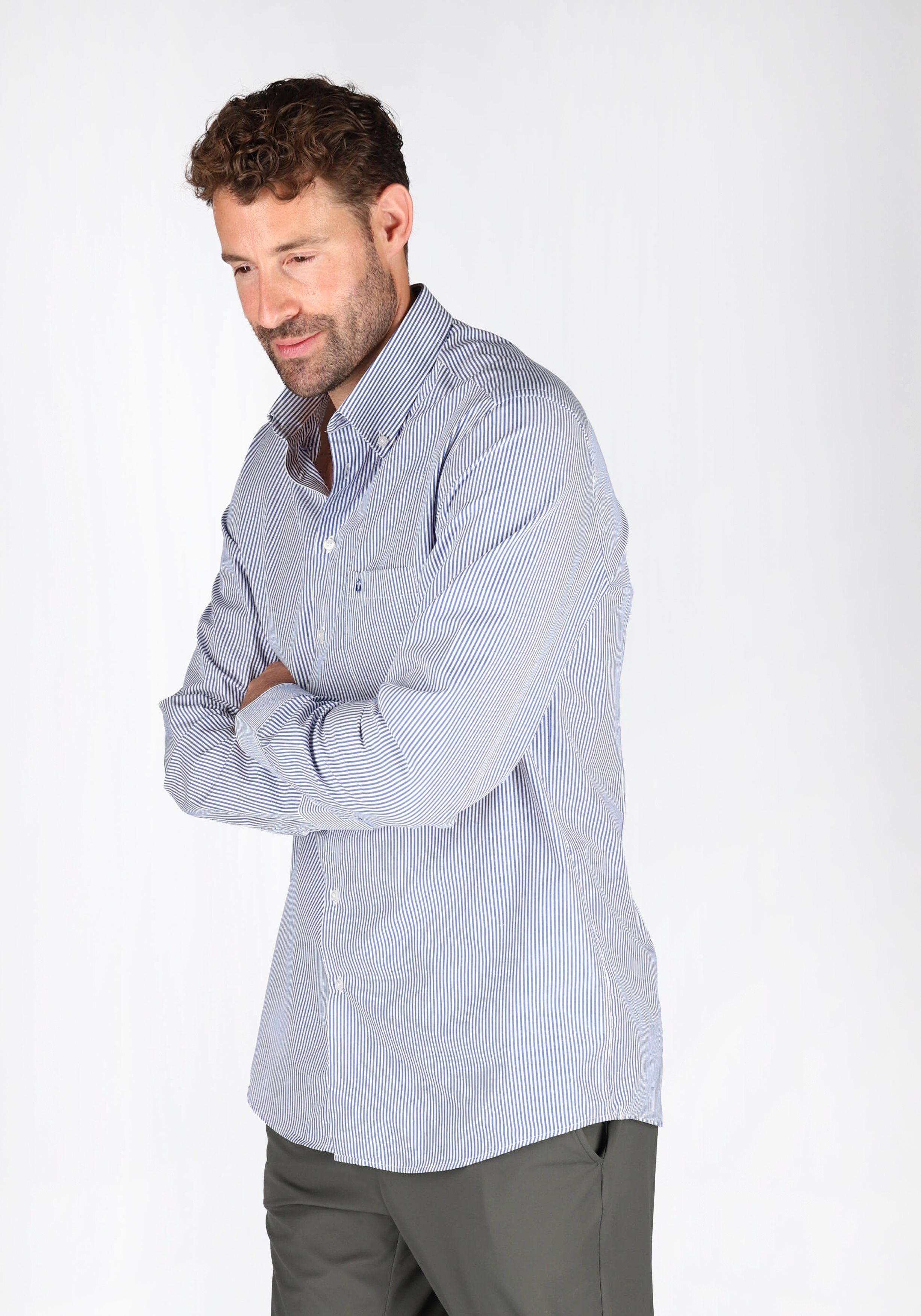 Ledub modern fit overhemd, donkerblauw