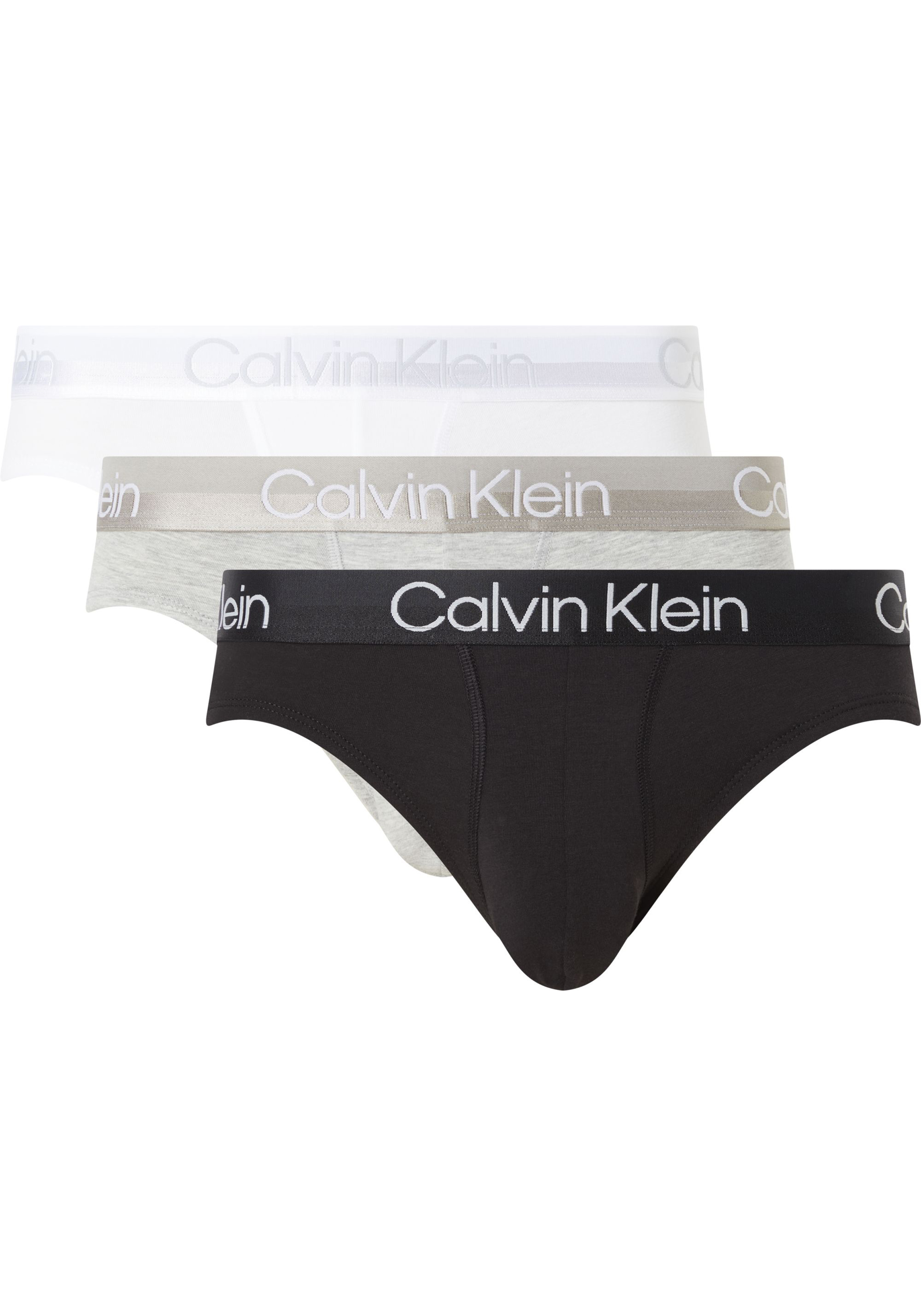 Calvin Klein Hipster Briefs (3-pack), heren slips, zwart, wit, grijs