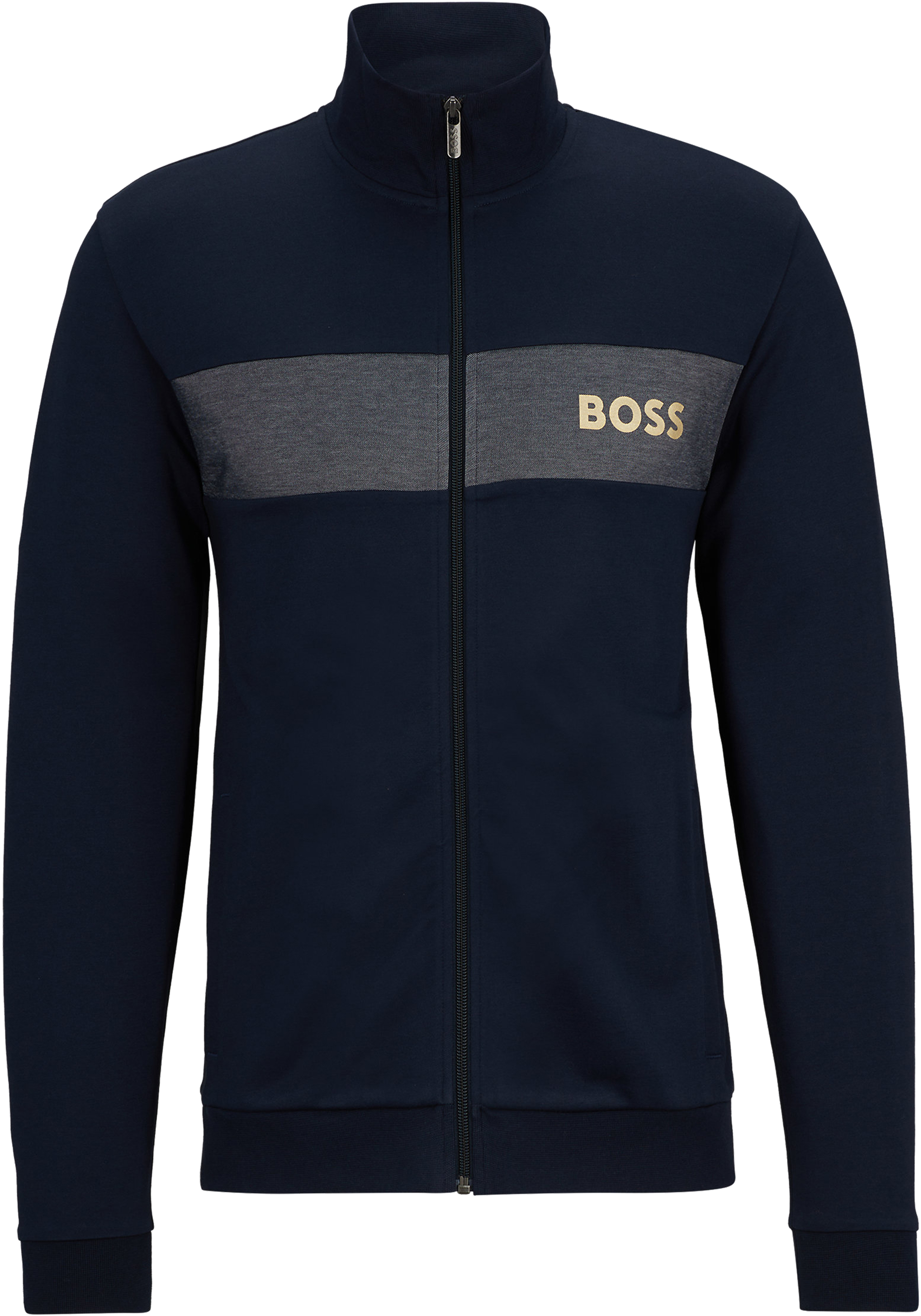 BOSS Tracksuit Jacket, heren lounge vest, donkerblauw