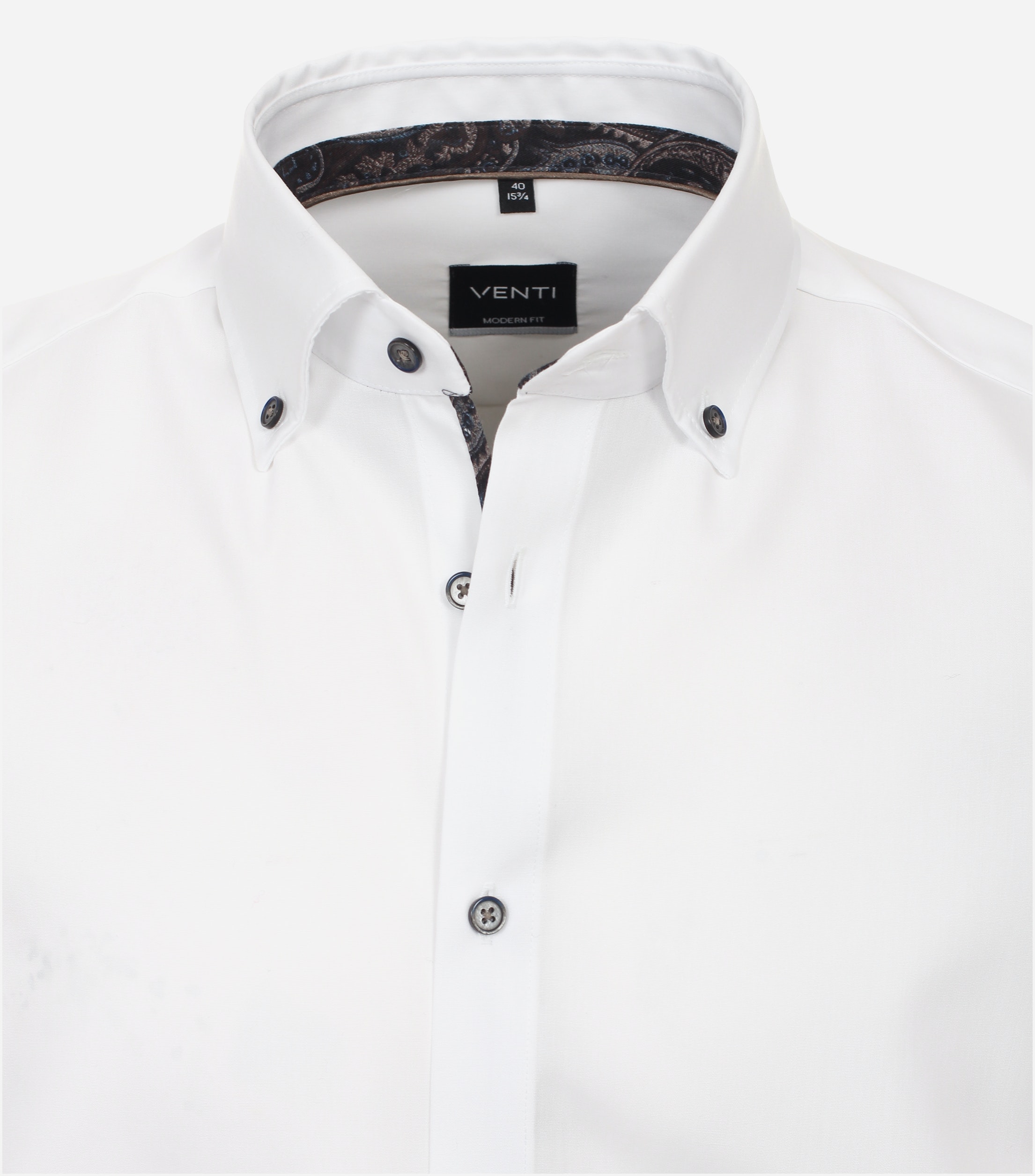 VENTI modern fit overhemd, popeline, wit