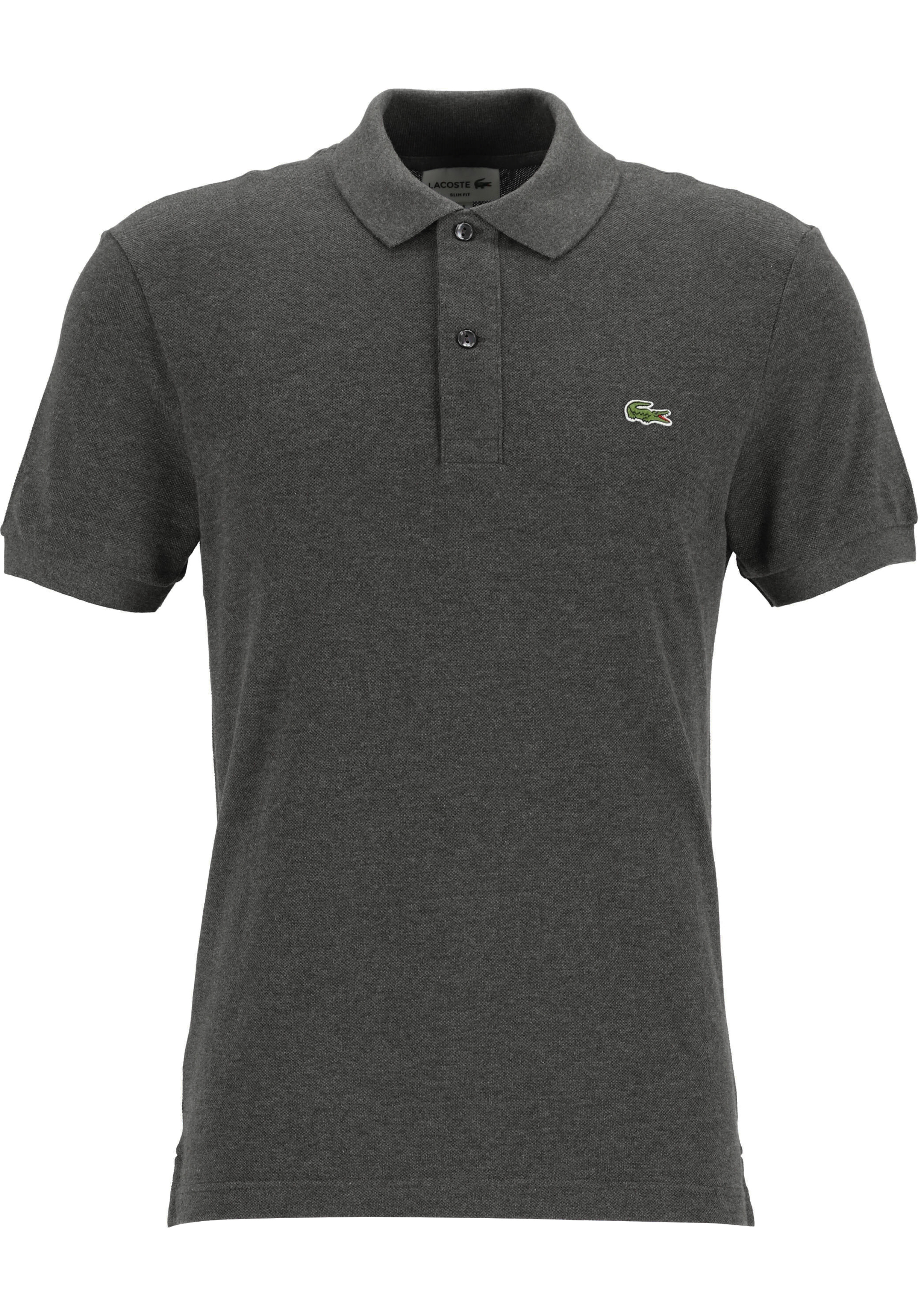 Lacoste Slim Fit polo, donkergrijs melange