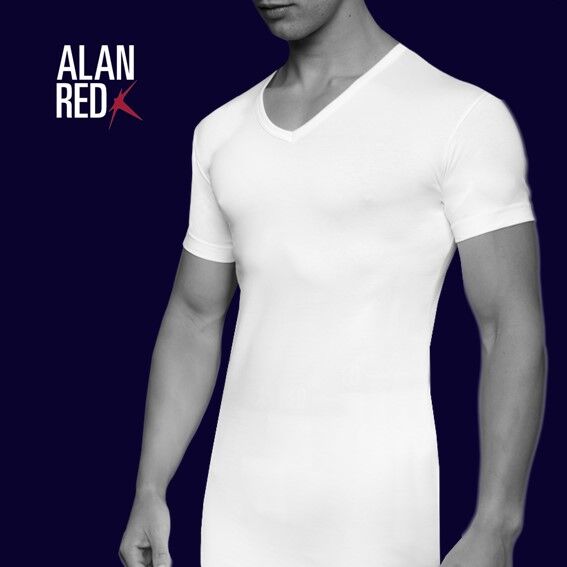 ALAN RED T-shirts Oklahoma extra lang (2-pack), V-hals stretch, wit