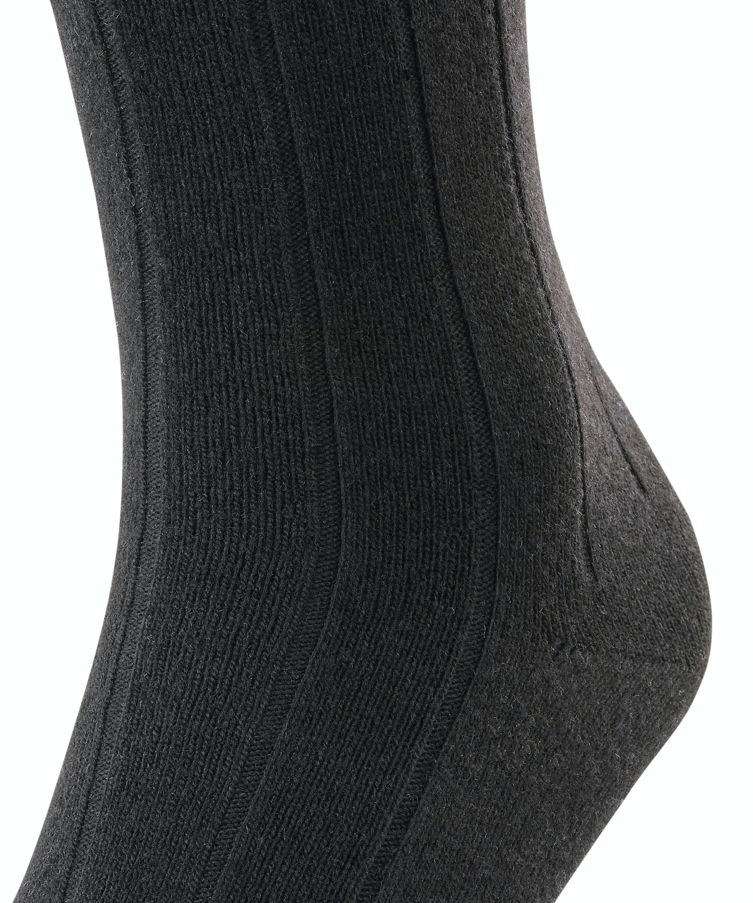 FALKE Lhasa Rib heren kniekousen zwart (black)