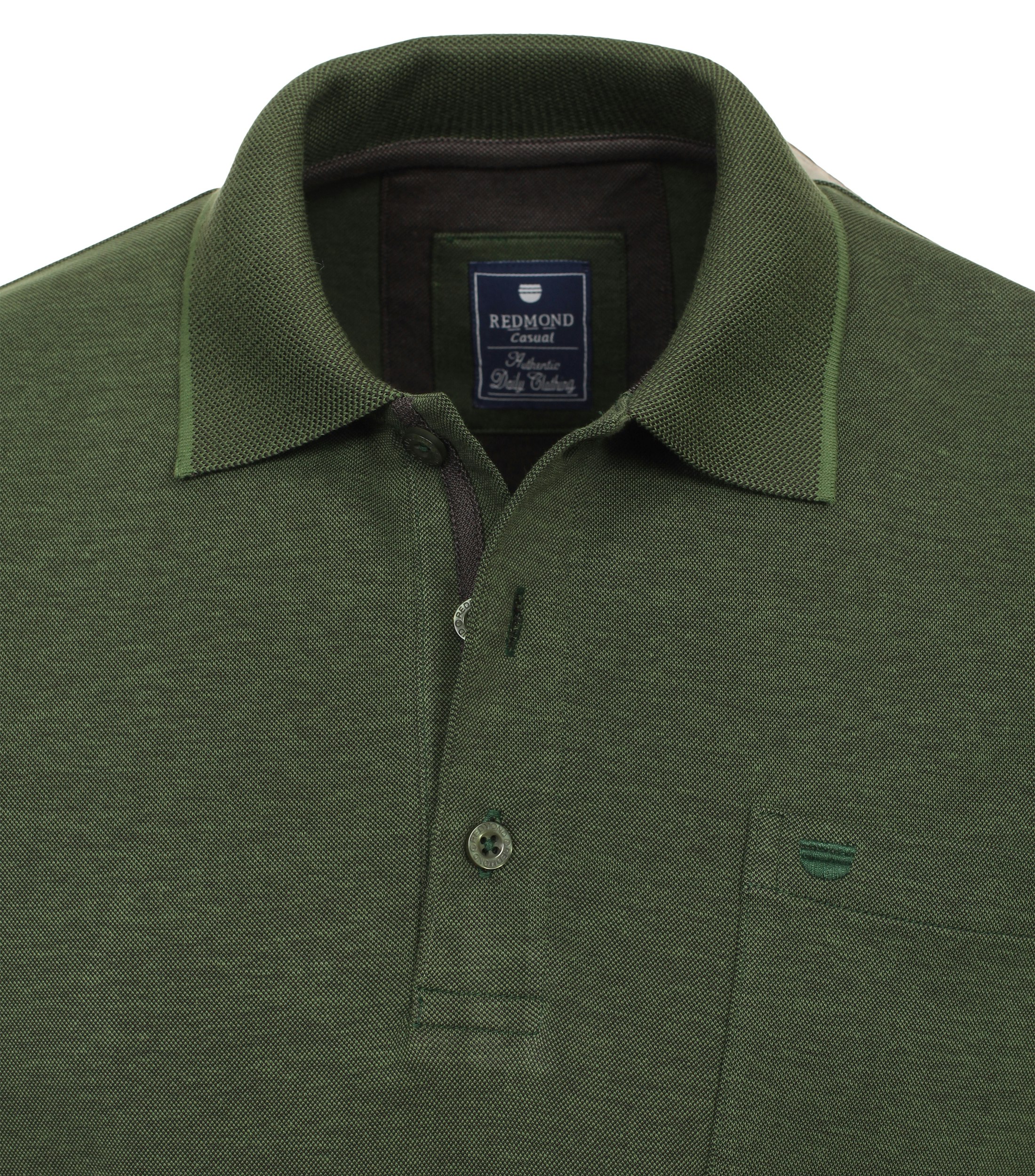 Redmond regular fit polo lange mouw, jersey, groen - 912111-629