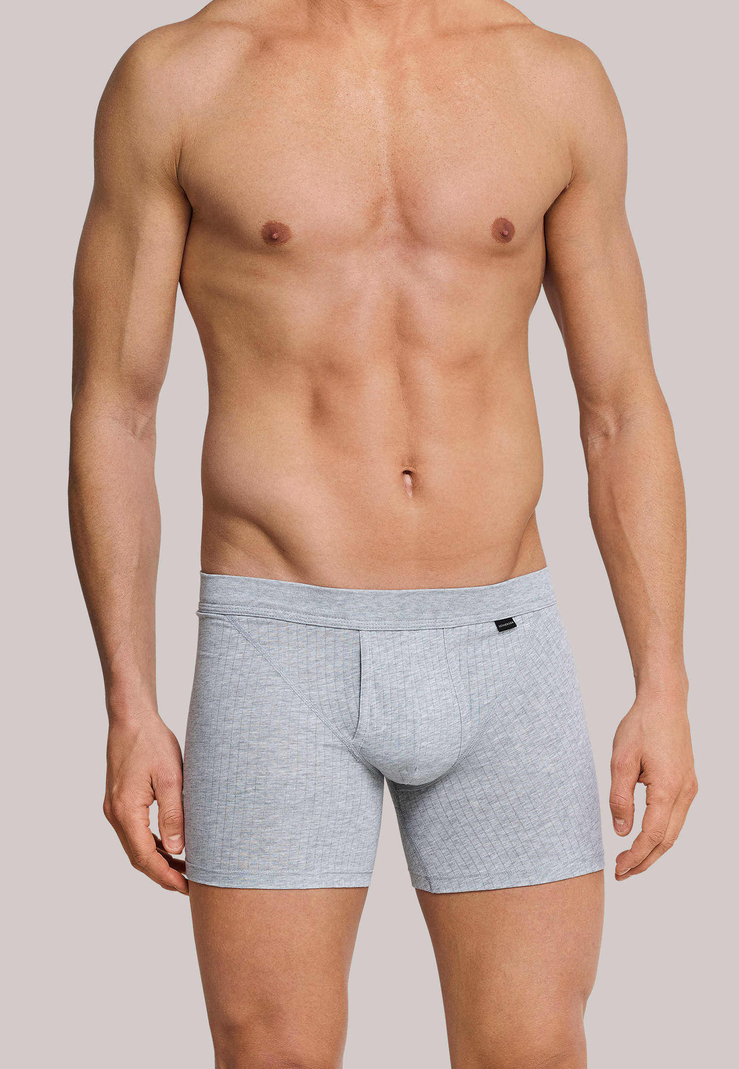 SCHIESSER Authentic shorts (2-pack), met gulp, grijs