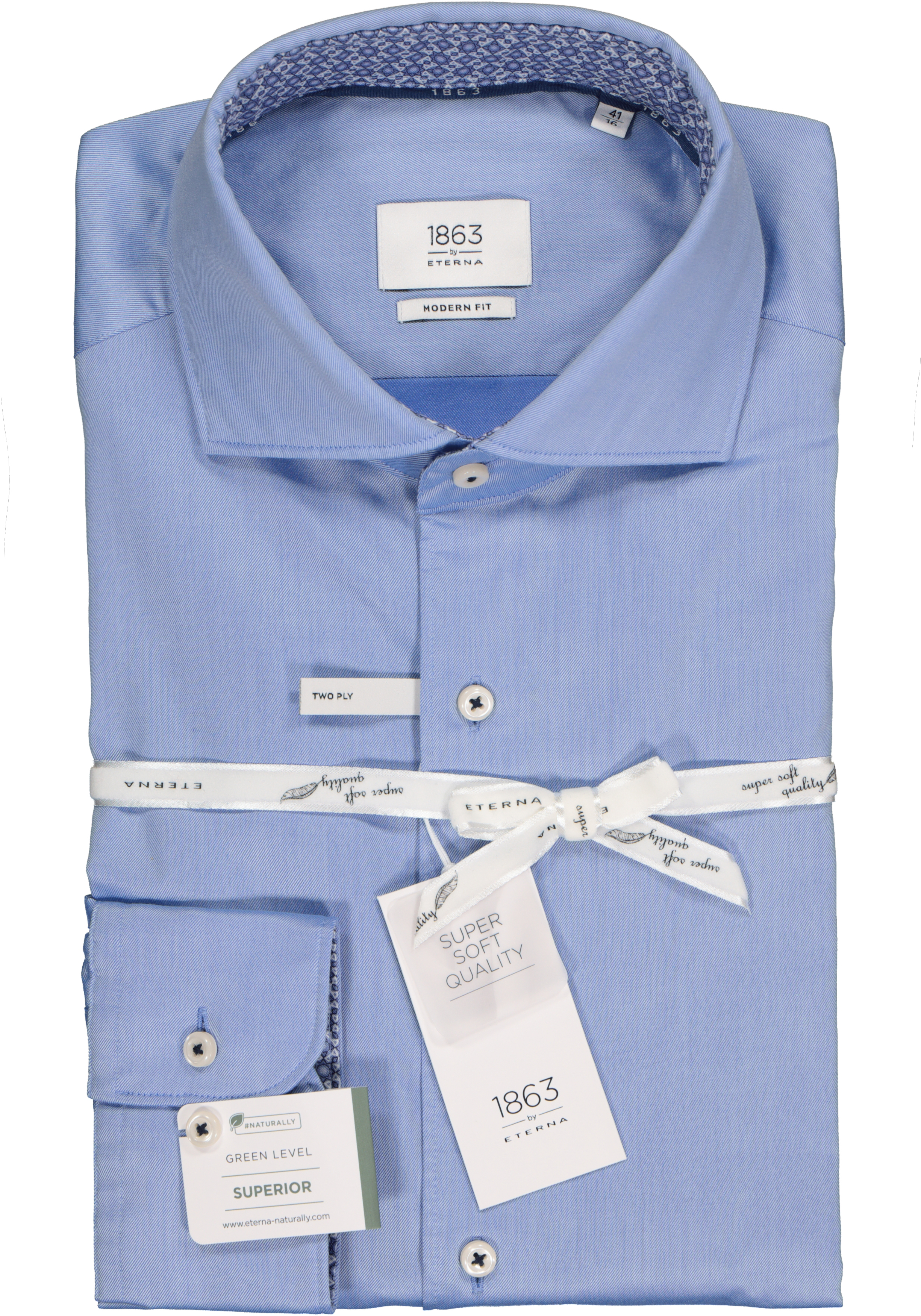 ETERNA modern fit overhemd, 1863 casual Soft tailoring, blauw (contrast)