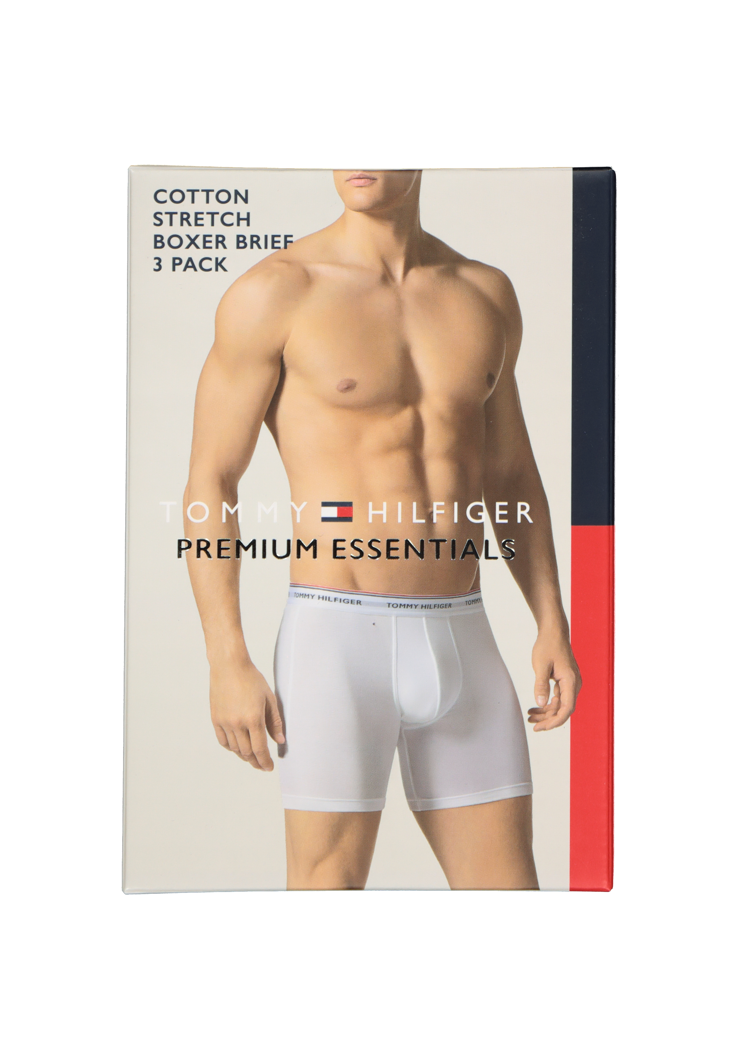 Tommy Hilfiger boxer briefs lang (3-pack), heren boxers lang, zwart, wit en grijs