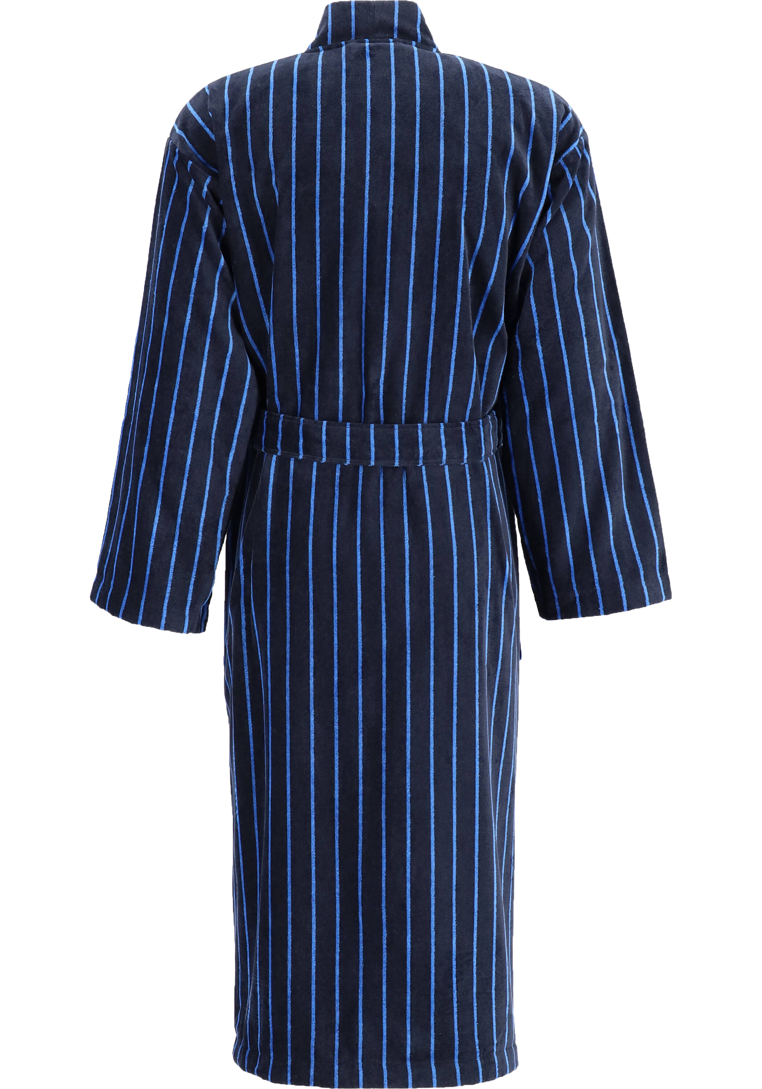SCHIESSER heren badjas, ultralicht velours, donker blauw gestreept