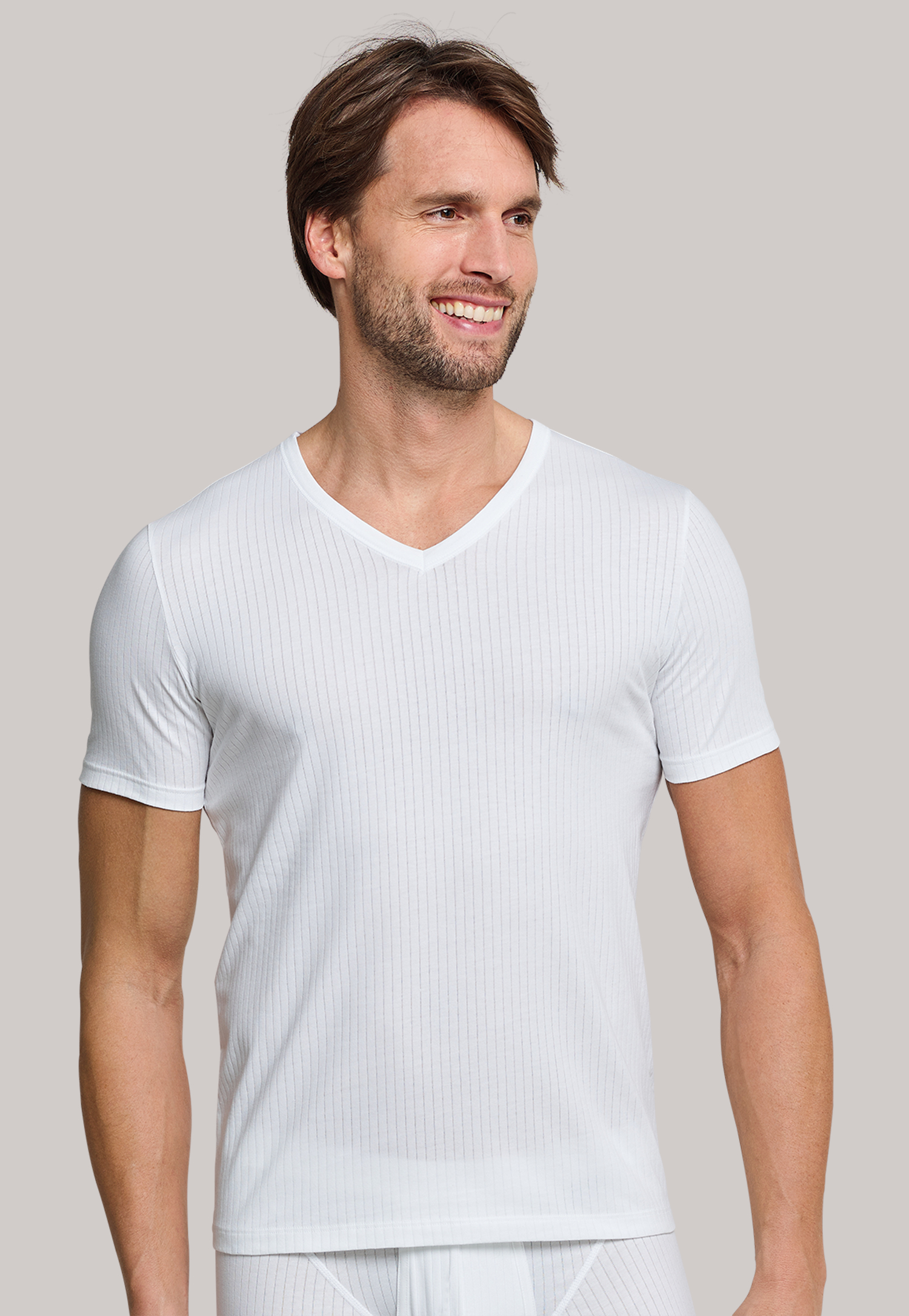 SCHIESSER Authentic T-shirts (2-pack), V-hals, wit   