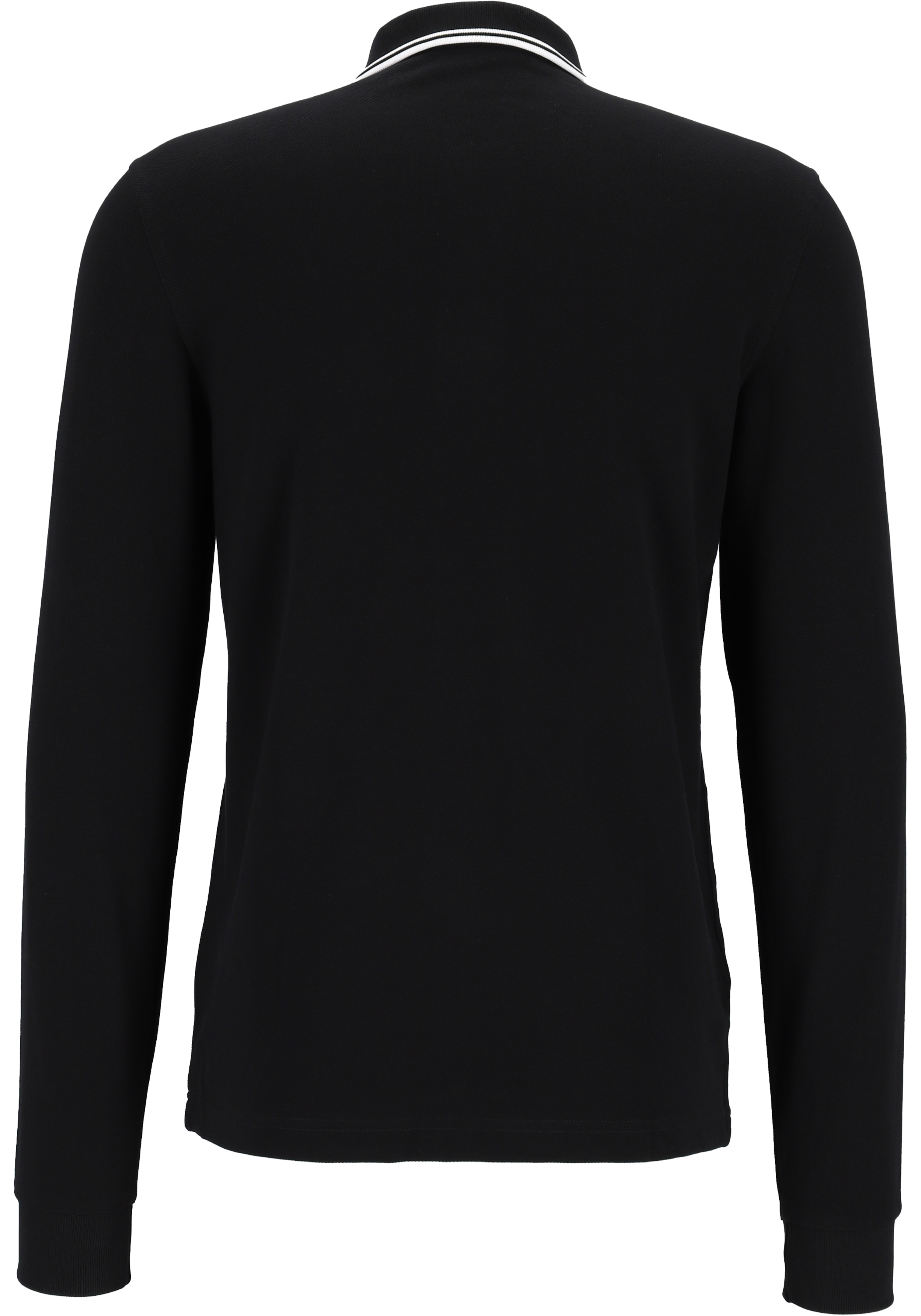 Fred Perry M3636 long sleeved twin tipped shirt, heren polo lange mouwen, Black / White