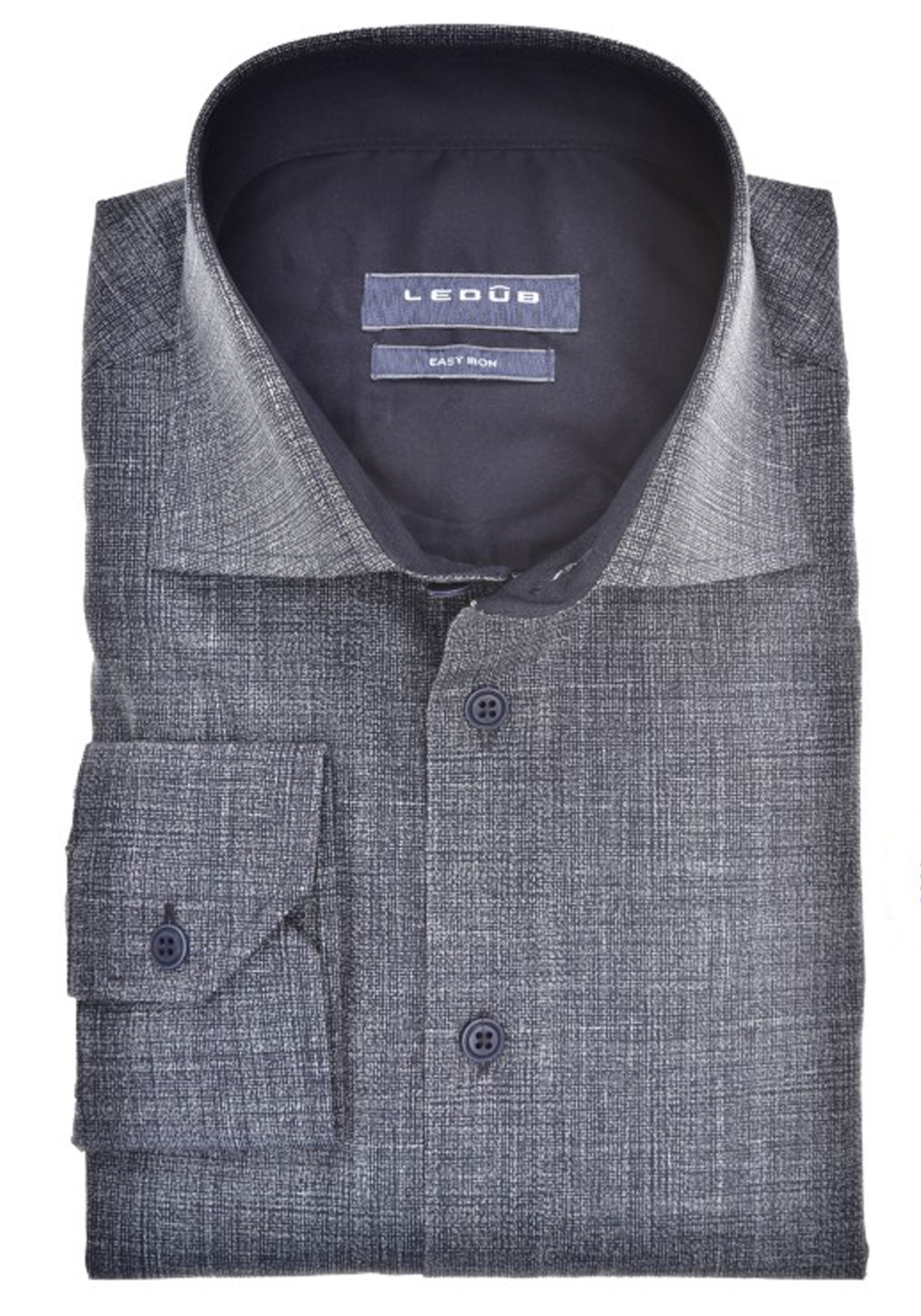 Ledub modern fit overhemd, donkerblauw