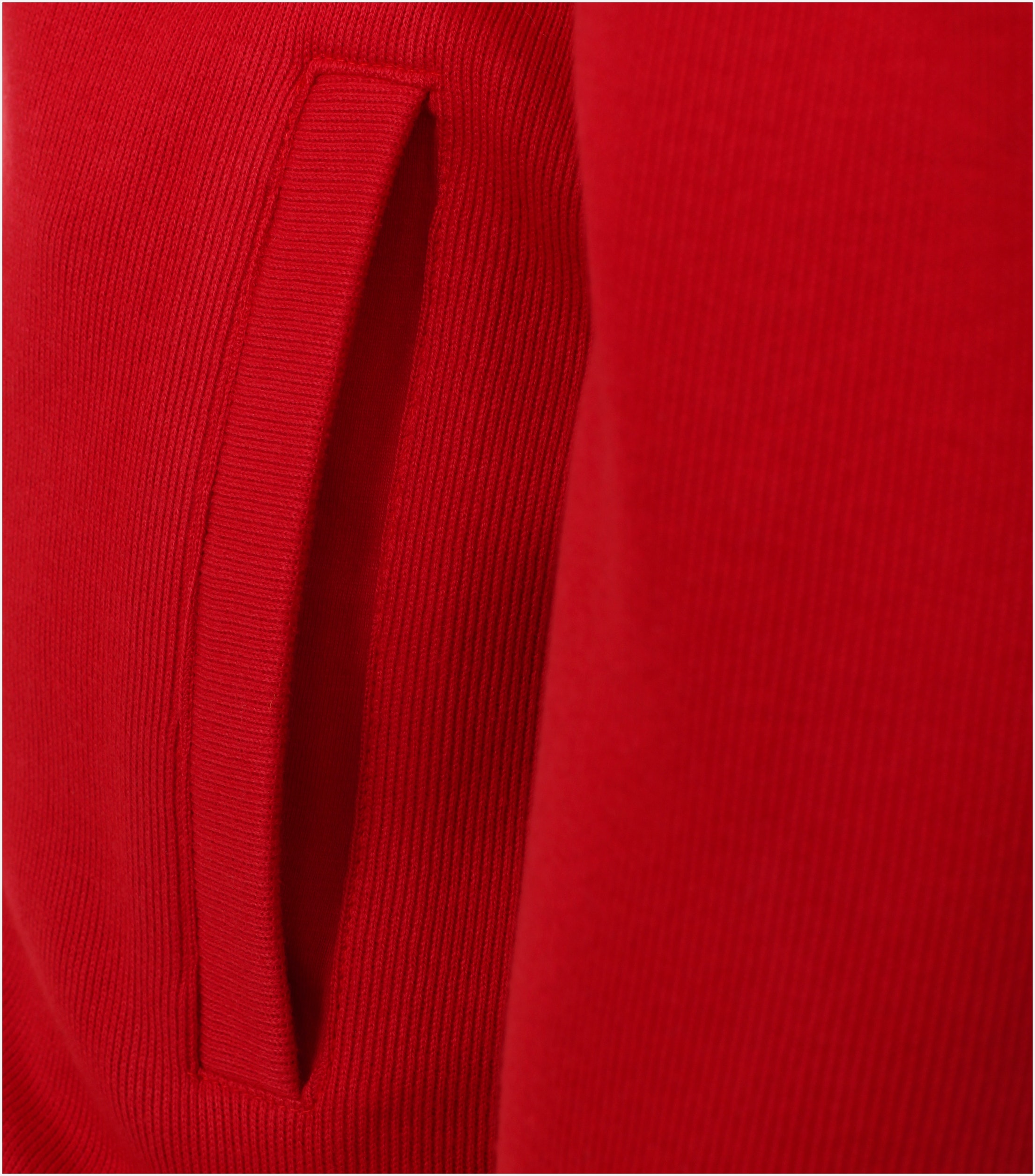Redmond heren sweatvest katoen, opstaande kraag, rood (middeldik)