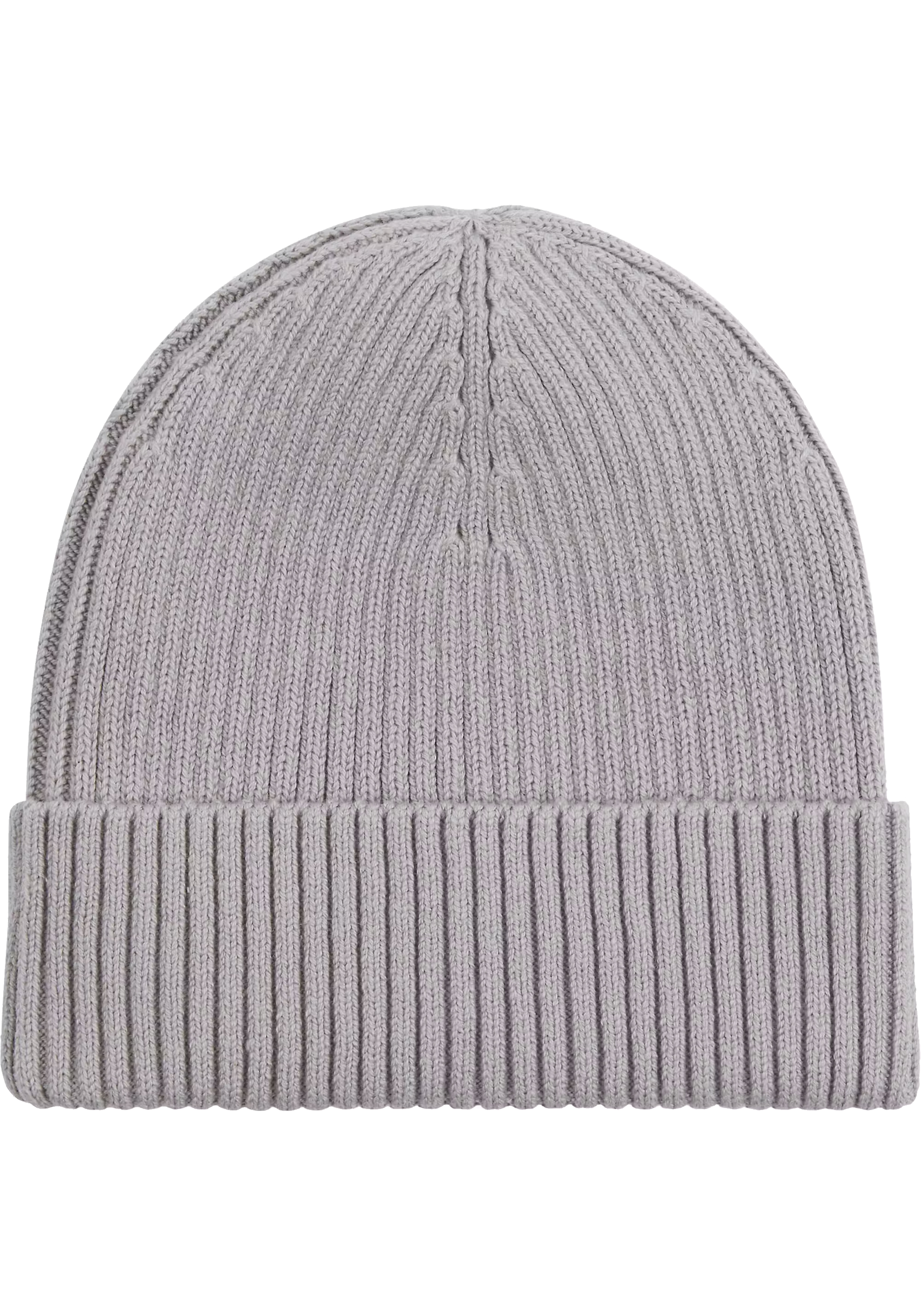 Calvin Klein muts, classic cotton rib beanie, middengrijs