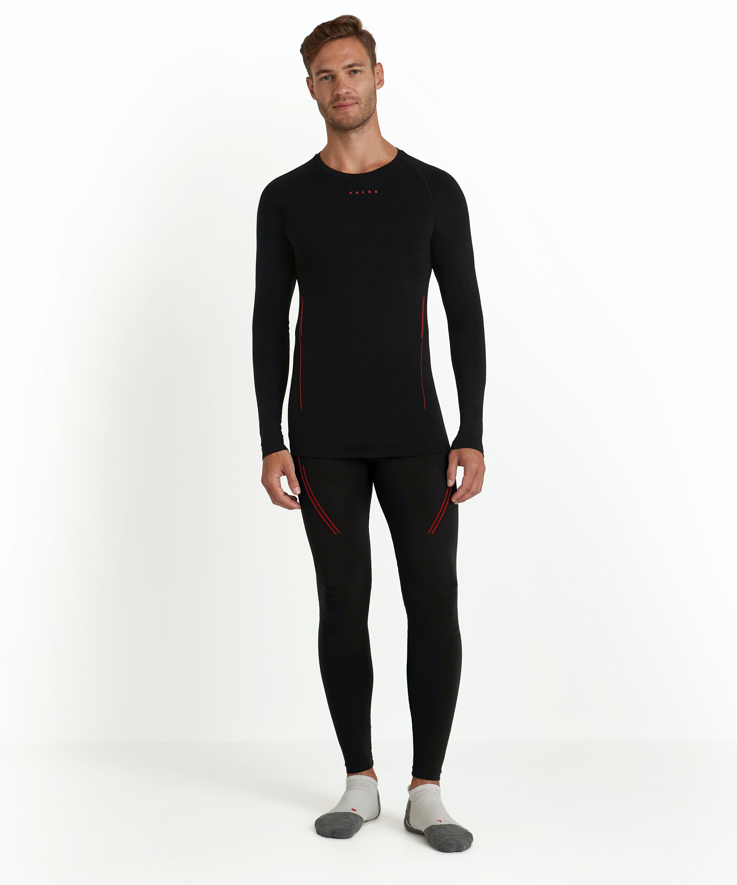 FALKE heren lange mouw shirt Warm, thermoshirt, zwart (black)