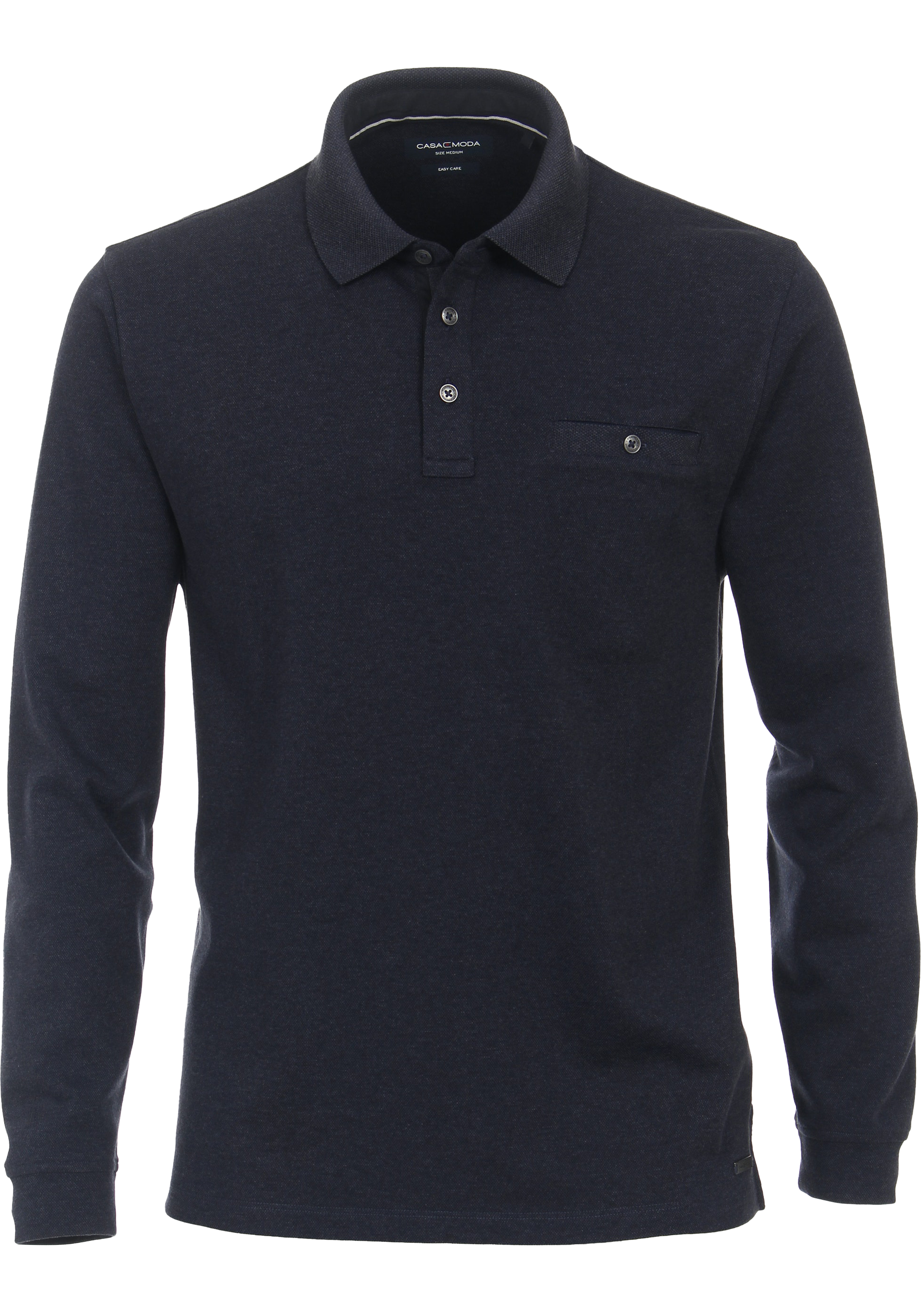 CASA MODA comfort fit polo lange mouw, blauw - Main Image