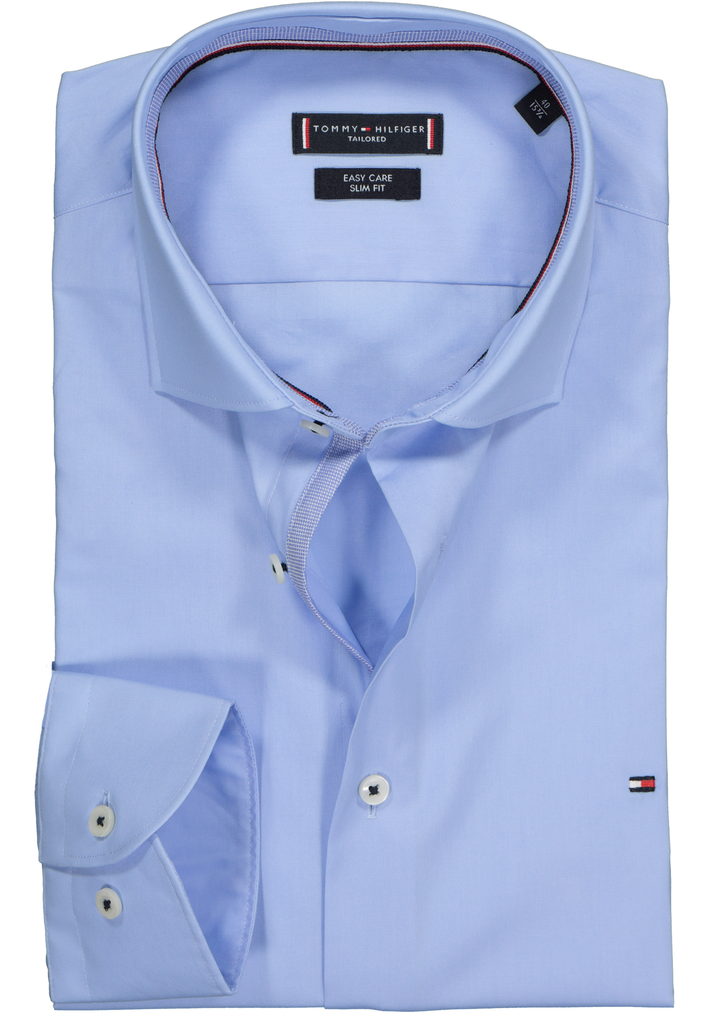 Tommy Hilfiger Classic slim fit overhemd, lichtblauw (contrast)