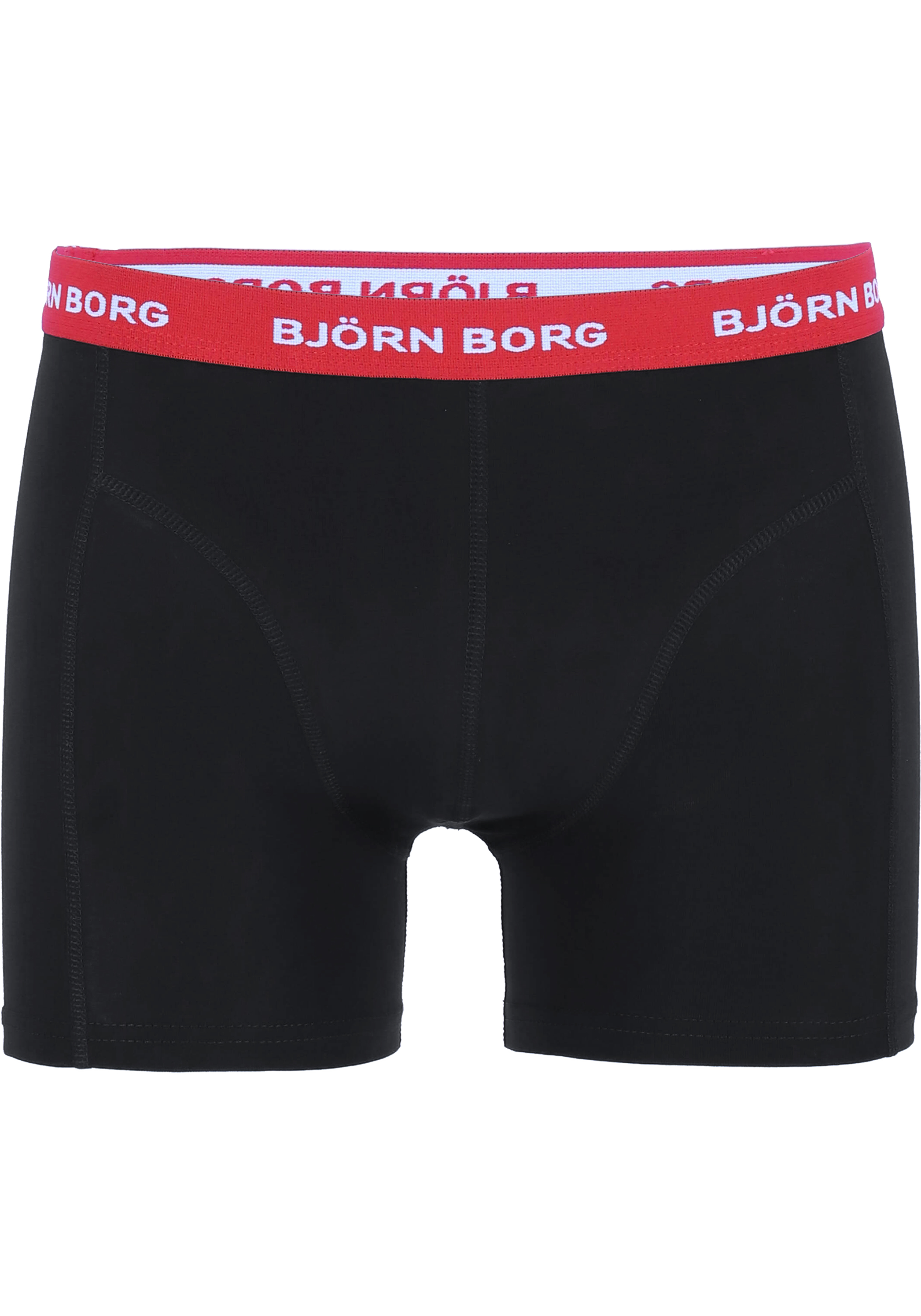 Bjorn Borg boxershorts Essential 3 pack heren boxers normale lengte zwart met gekleurde tailleband