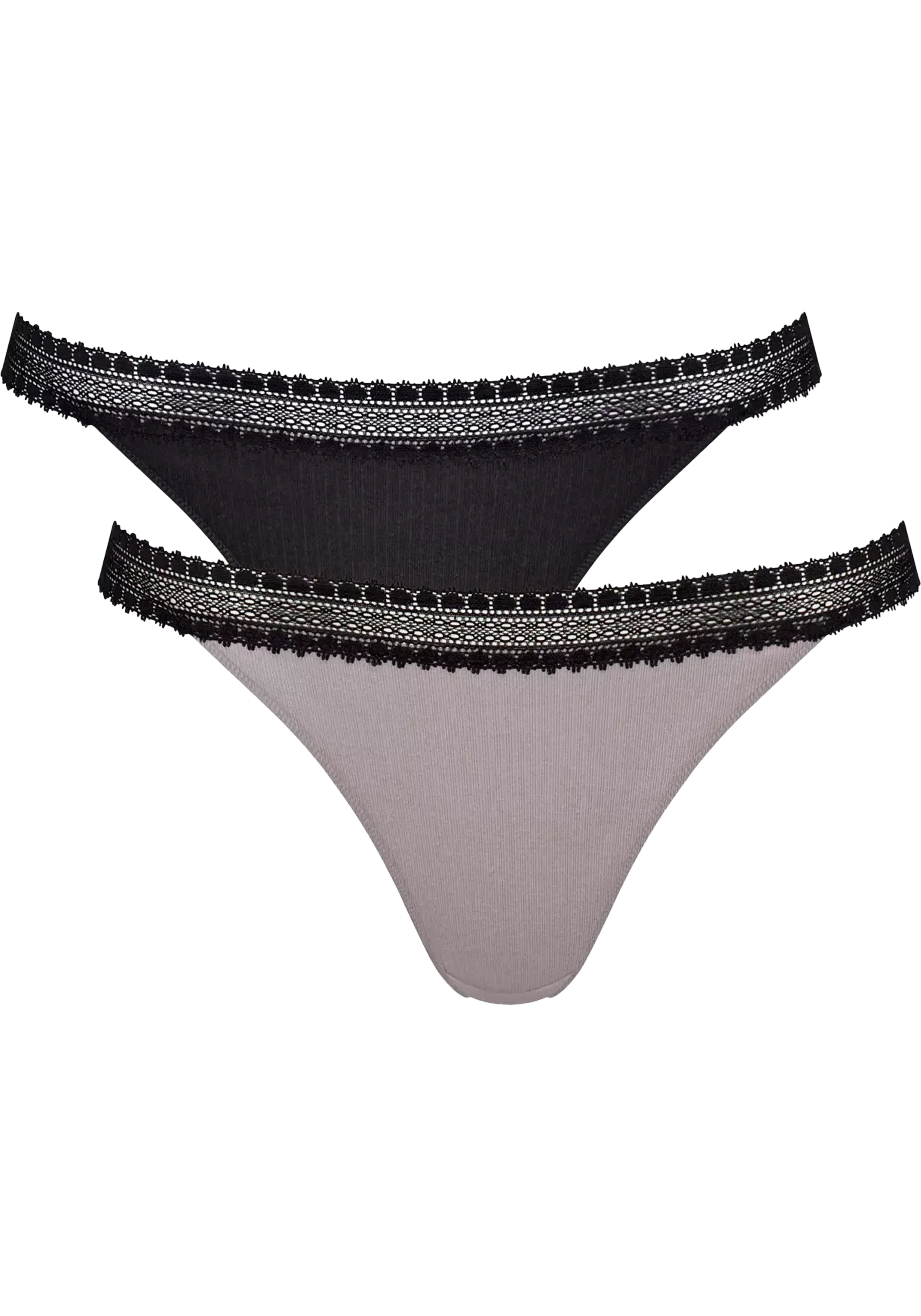 Sloggi Women GO Ribbed R Tanga (2-pack), dames slip, zwart