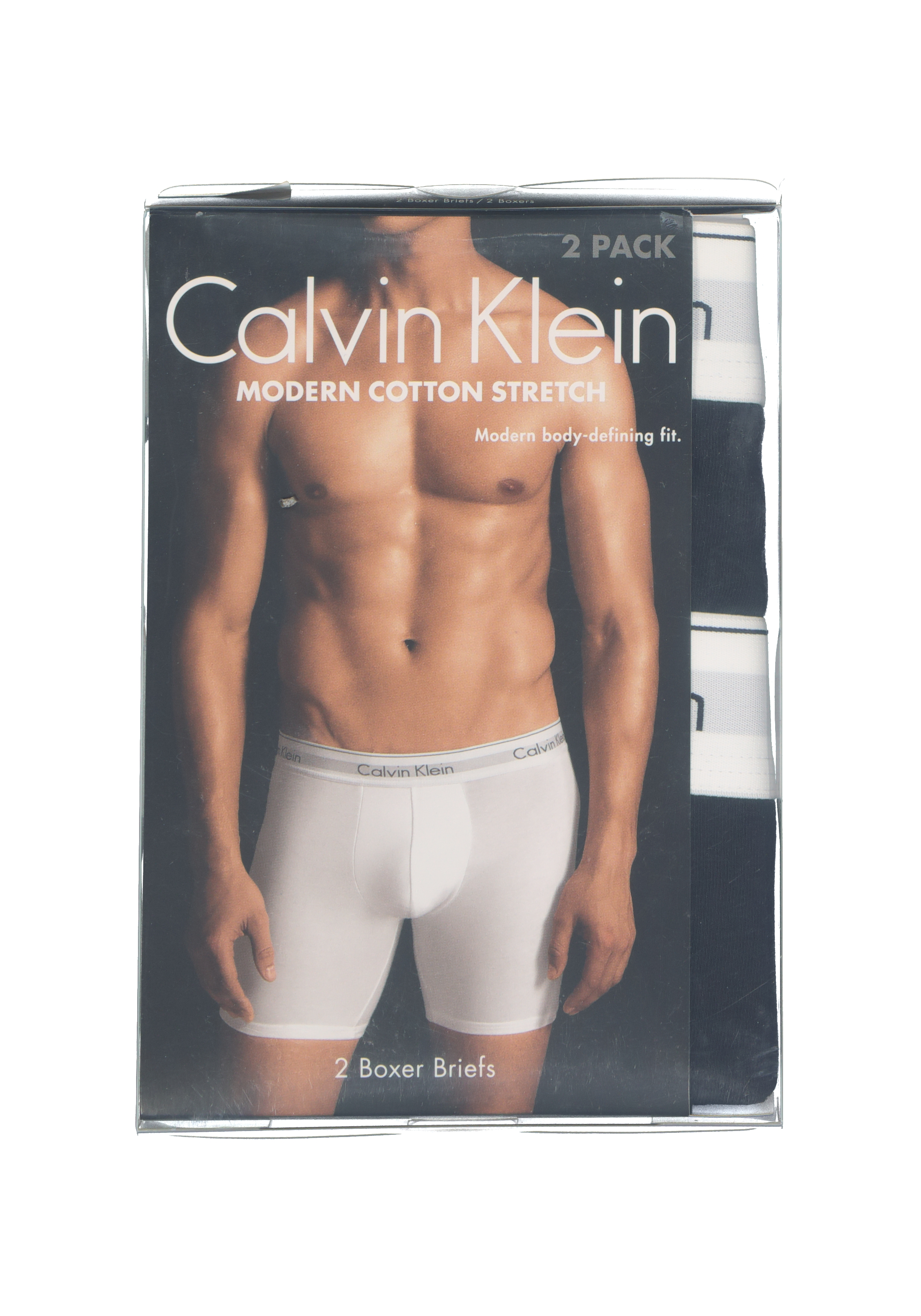Calvin Klein Modern Cotton boxer brief (2-pack), heren boxers lang, zwart