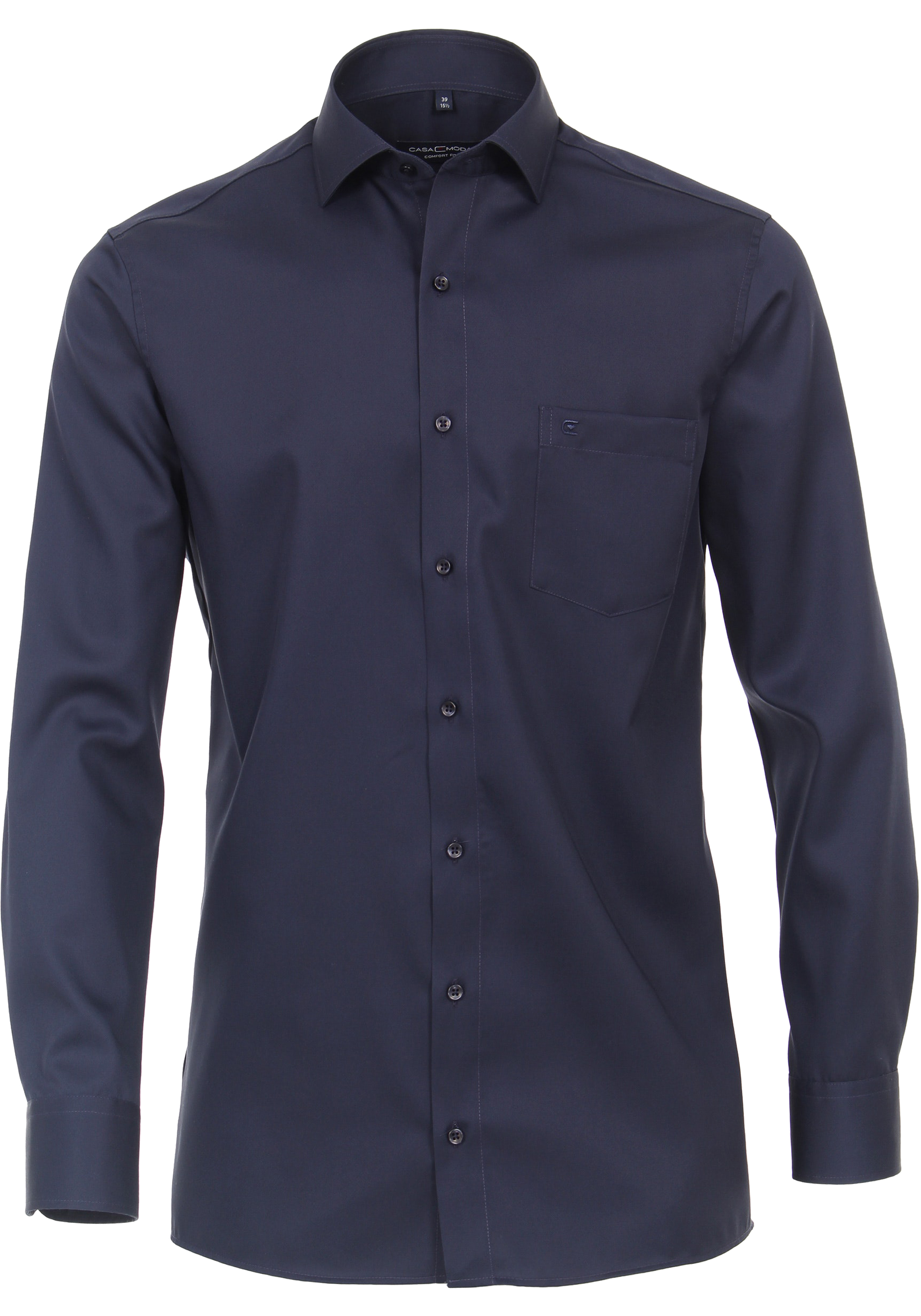 CASA MODA comfort fit overhemd, mouwlengte 7, twill, blauw