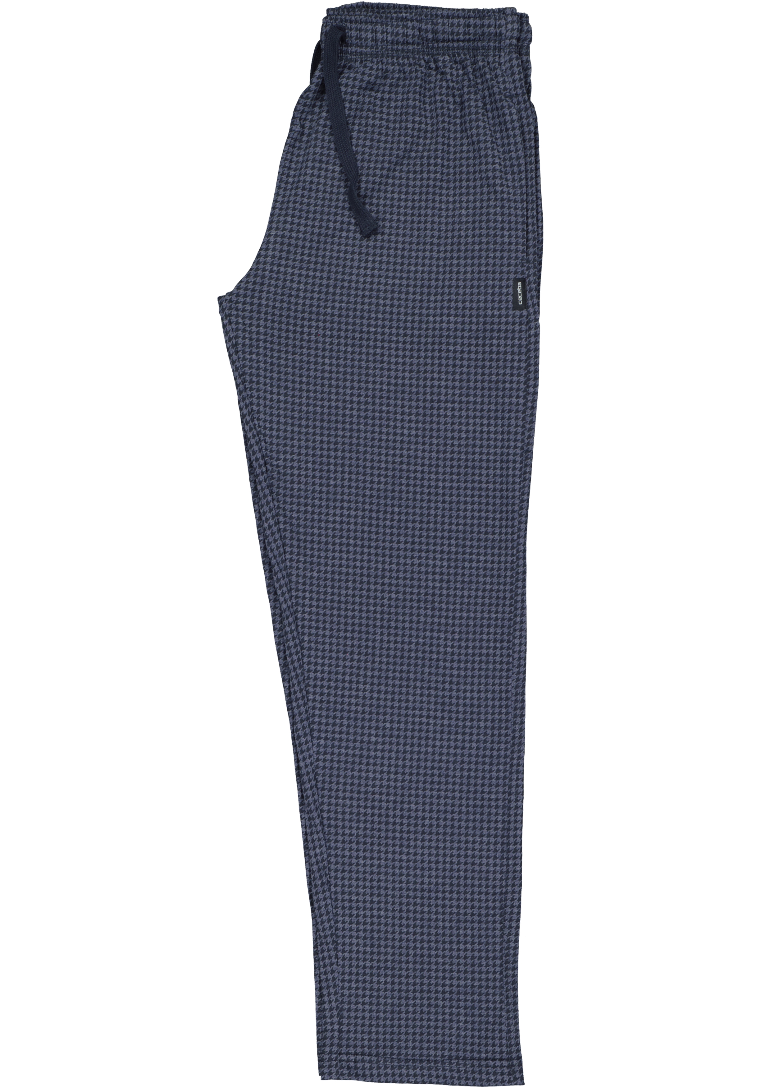 Ceceba heren pyjamabroek lang, blauw pied de poule