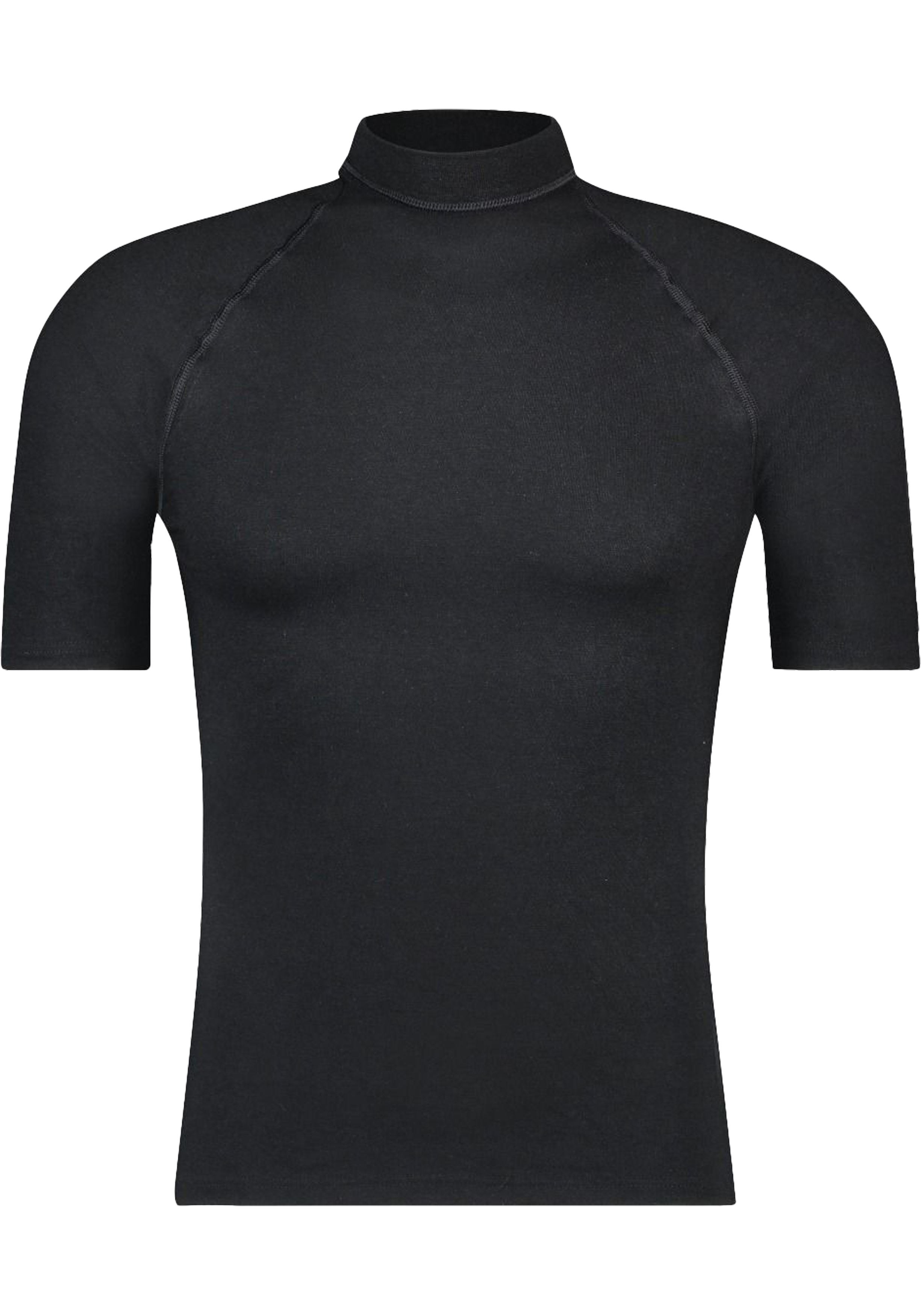RJ Bodywear Thermo thermoshirt (1-pack), heren thermoshirt met opstaande boord, zwart