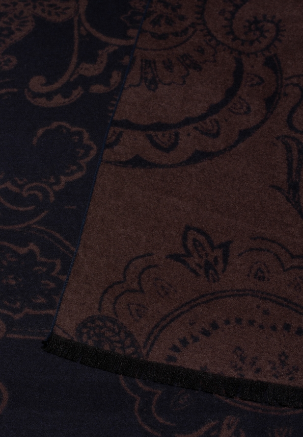 ETERNA herensjaal zijde, blauw - bruin dessin