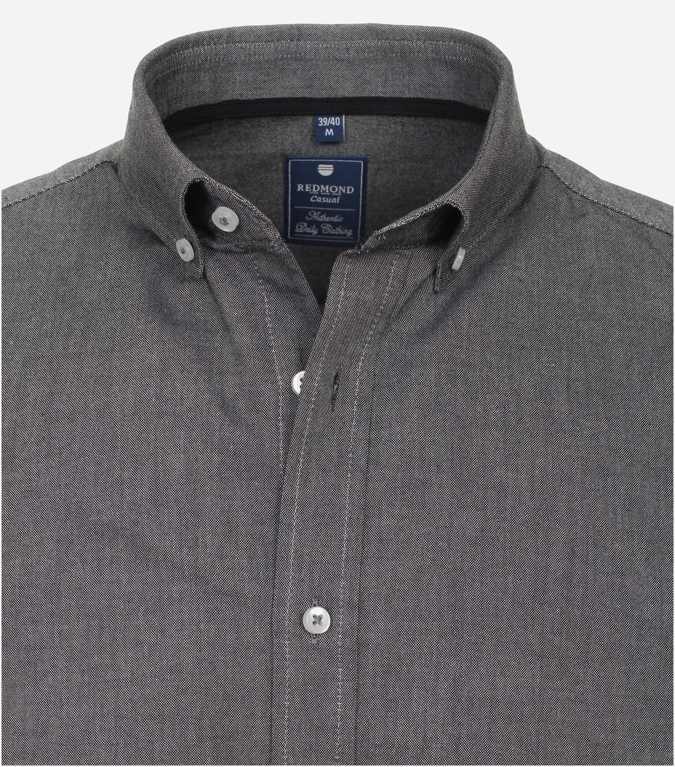 Redmond comfort fit overhemd, popeline, zwart