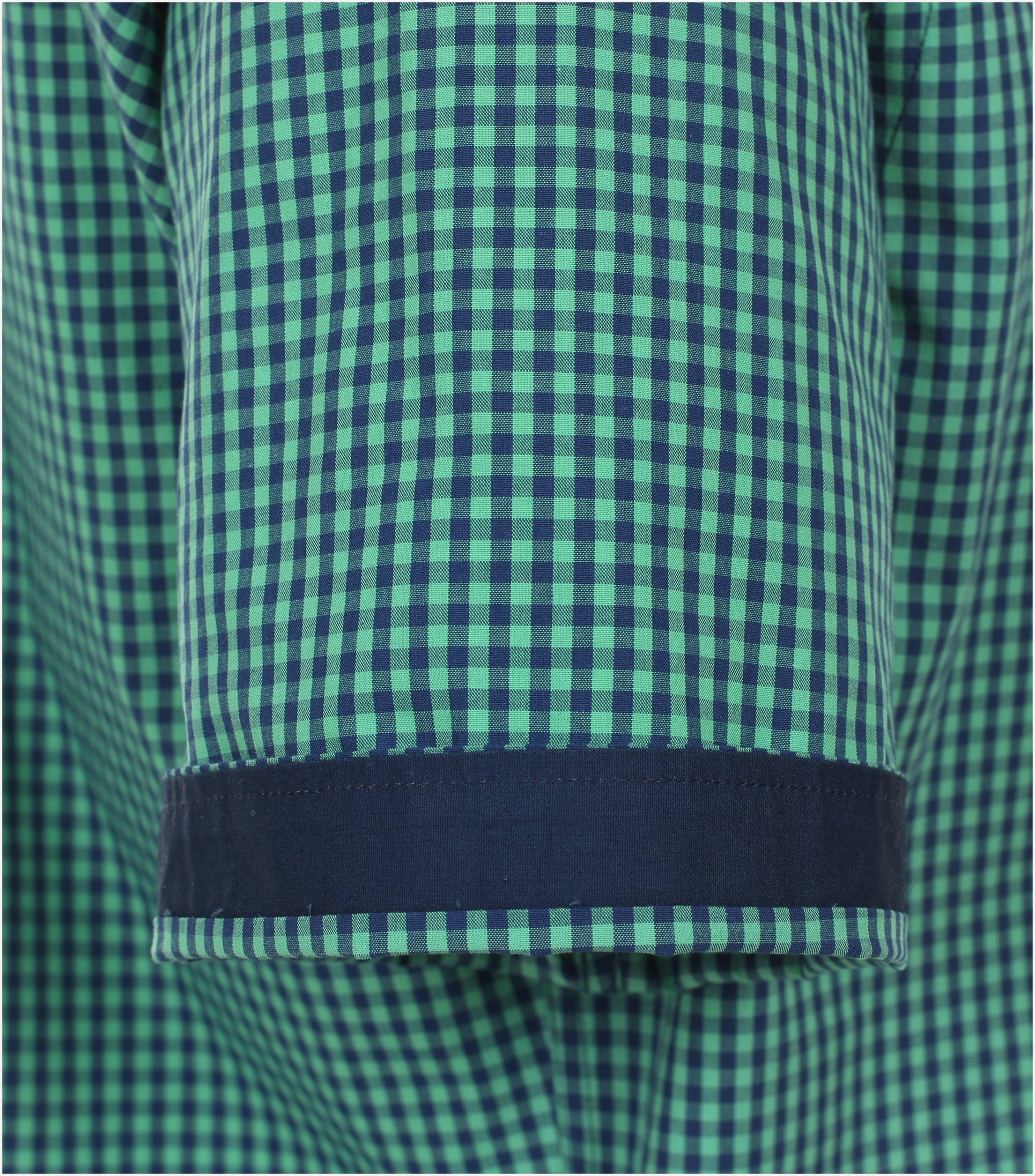 Redmond modern fit overhemd, korte mouw, popeline, groen geruit