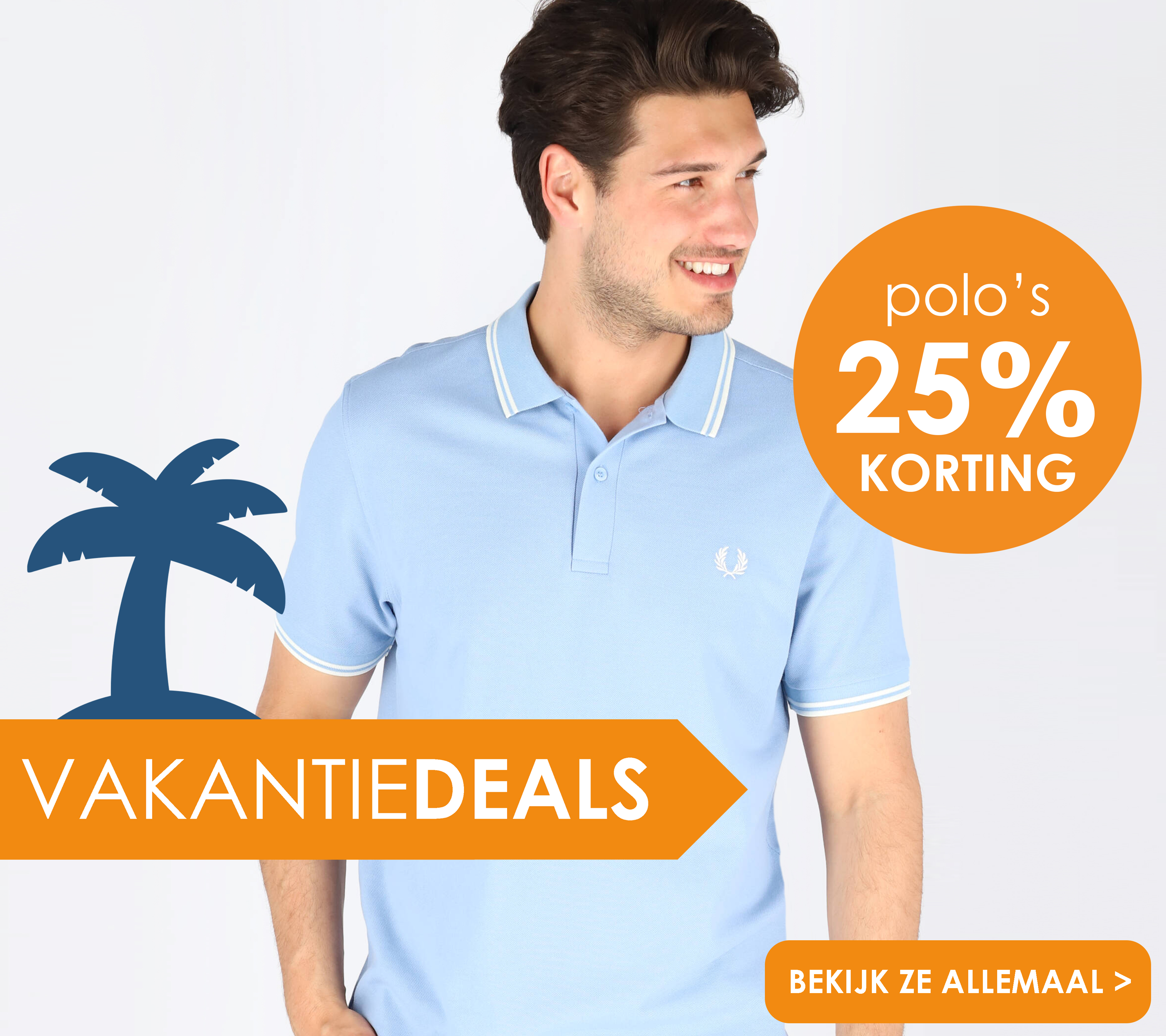 Vakantiedeals bij HemdVoorHem.nl, poloshirts met 25% korting, bekijk ze allemaal!