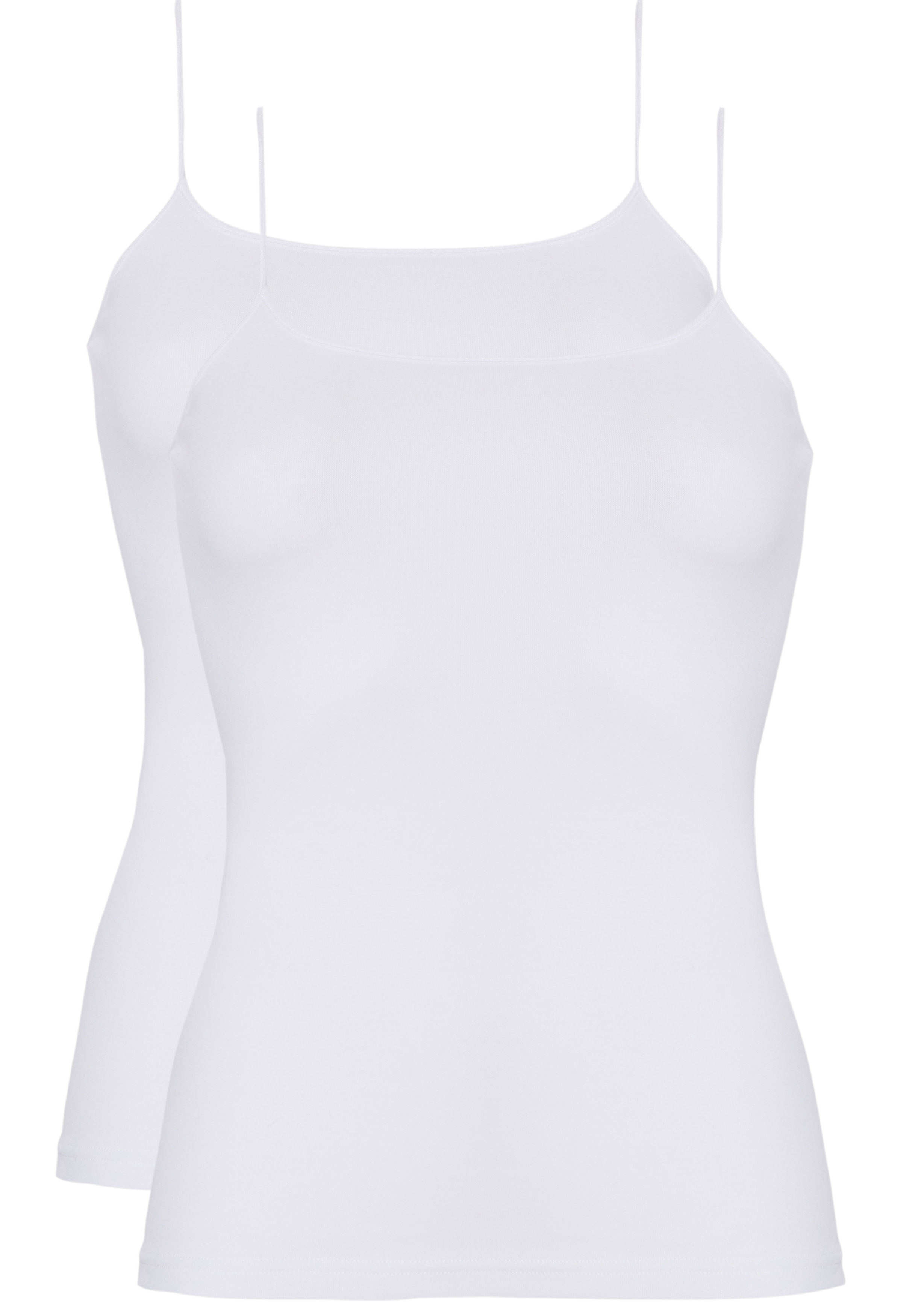 TEN CATE Basic women spaghetti top (2-pack), dames hemd smalle bandjes, wit