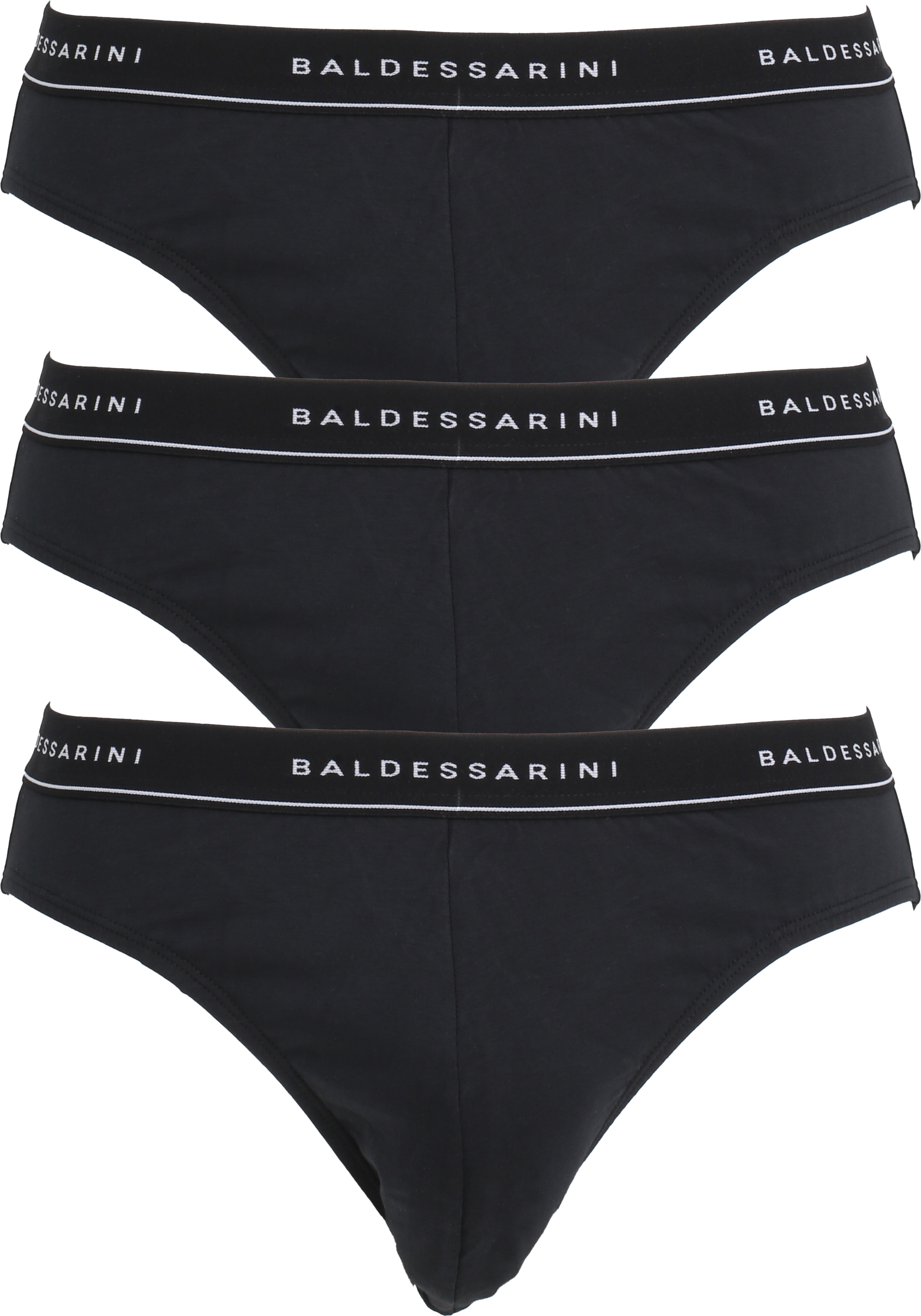 BALDESSARINI heren minislip met gulp (3-pack), zwart