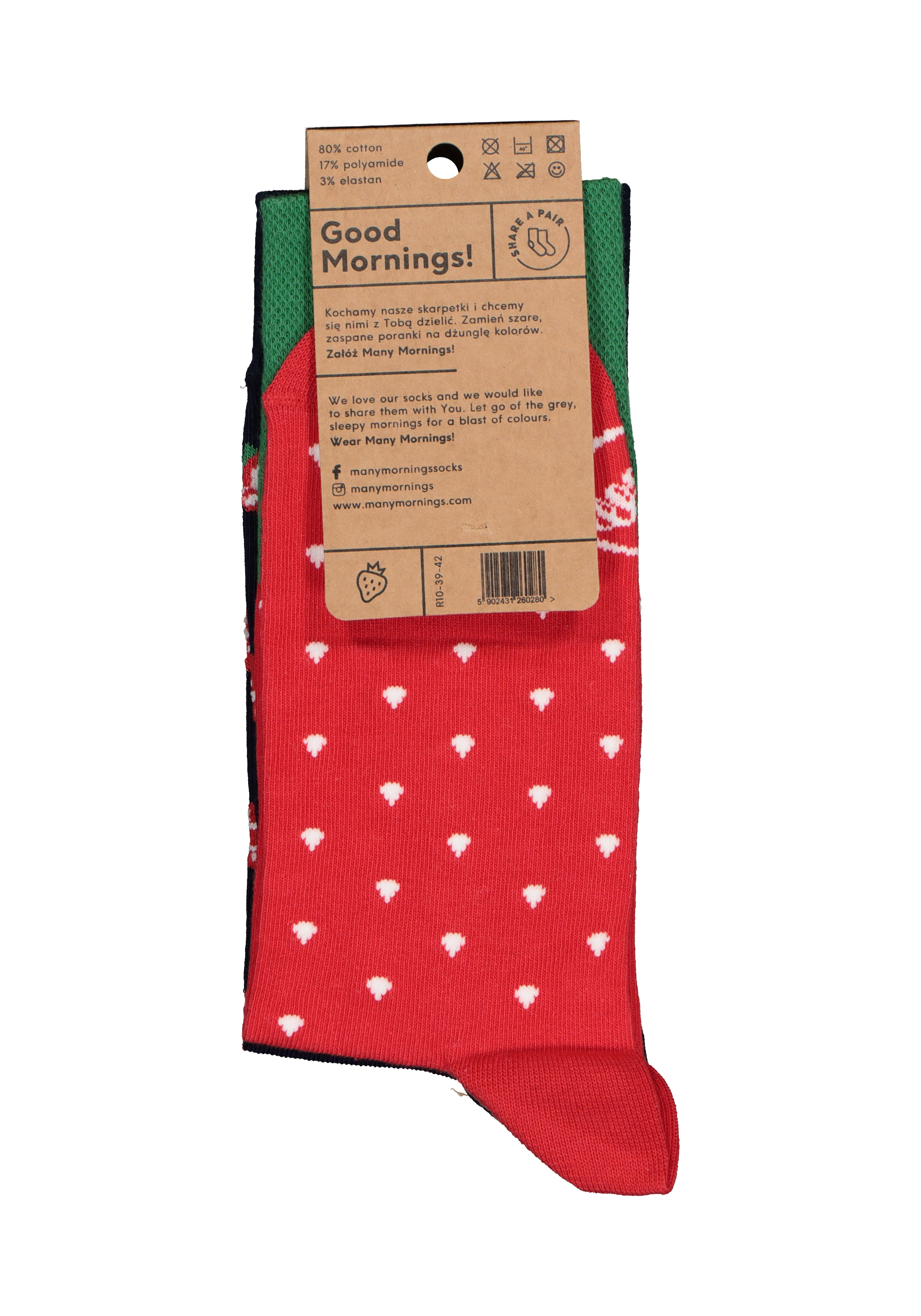 Many Mornings unisex sokken Strawberries