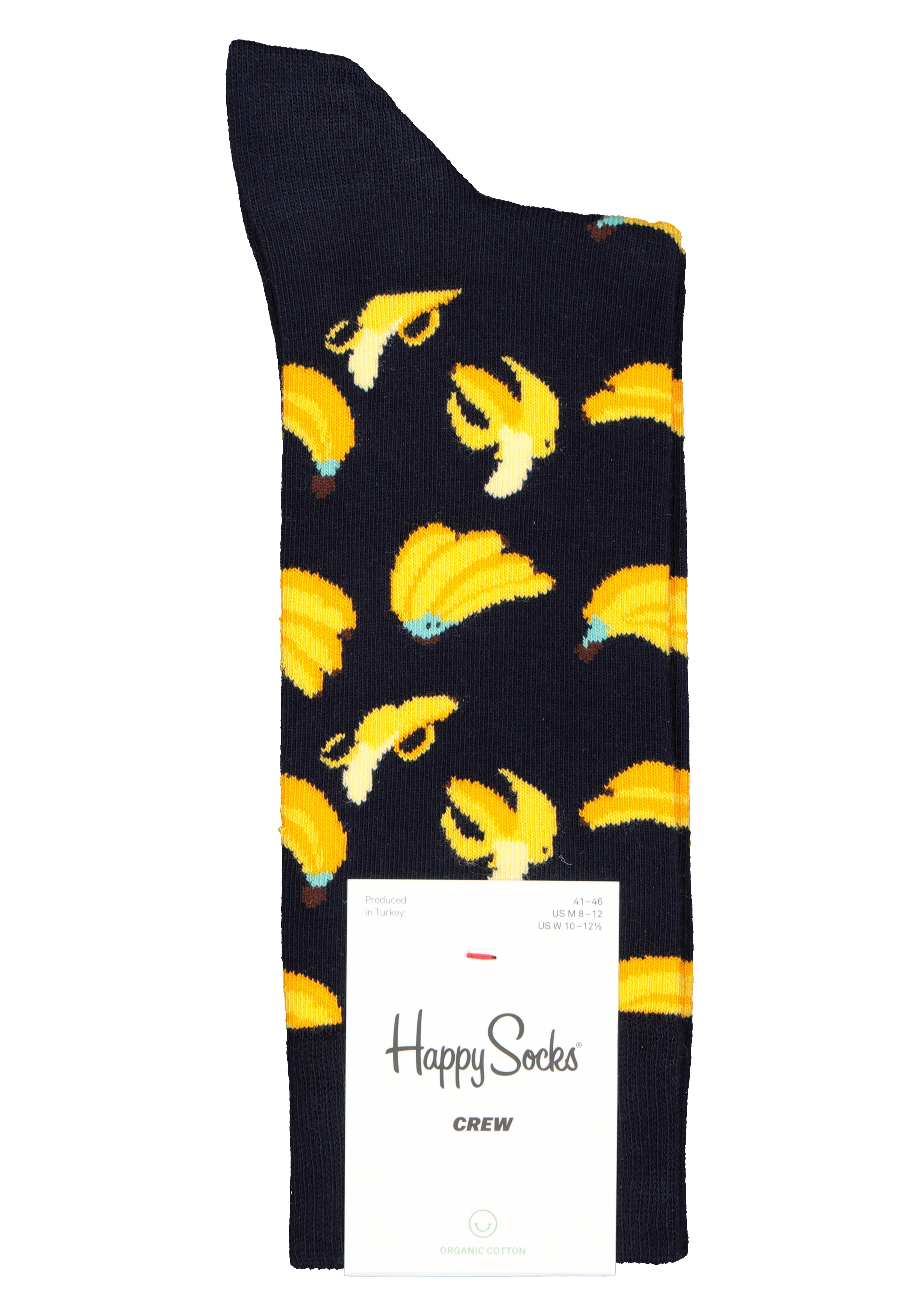 Happy Socks Banana Sock, gele bananen op zwart