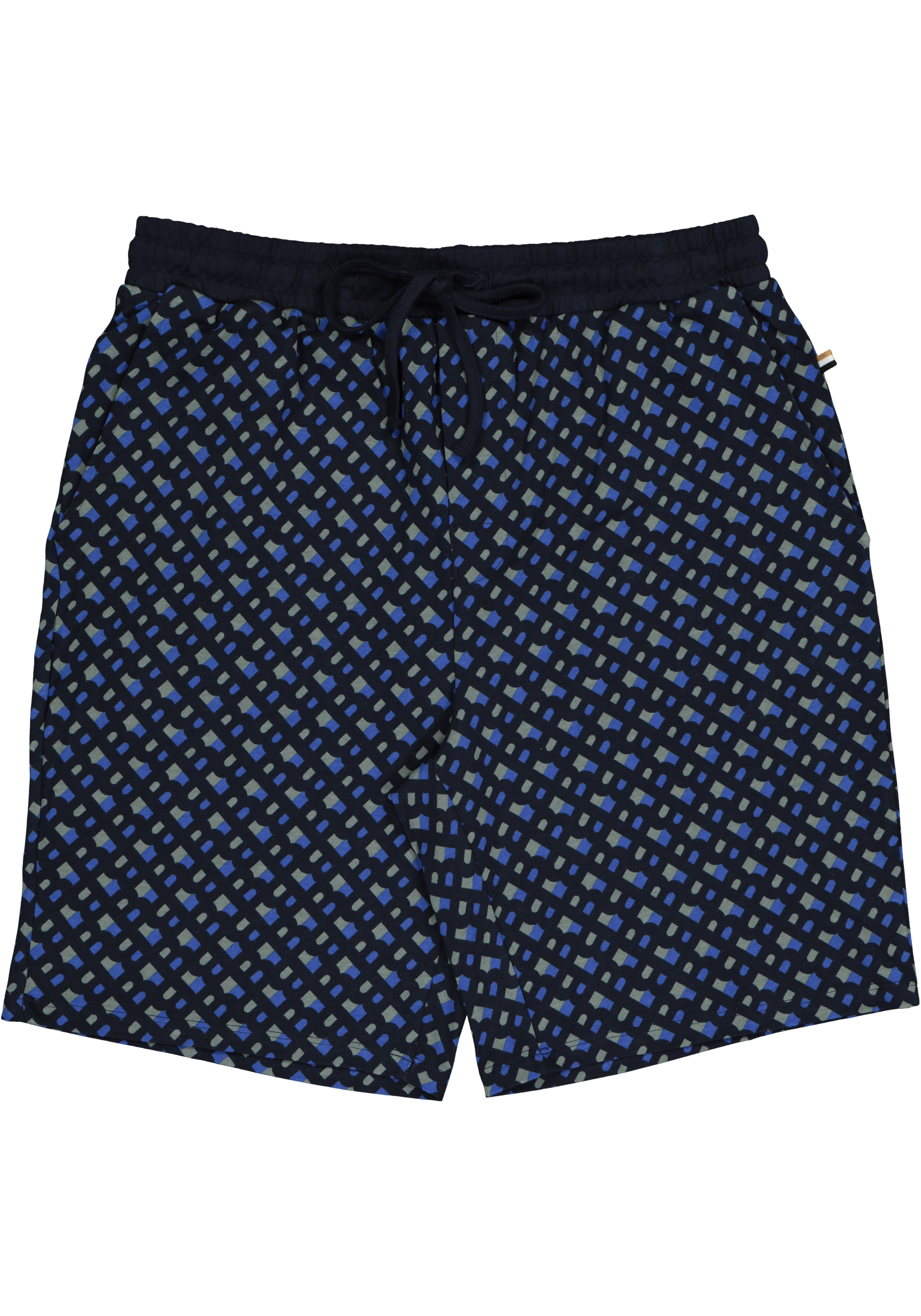 BOSS Relax Short Set, heren shortama set, kobalt blauw dessin
