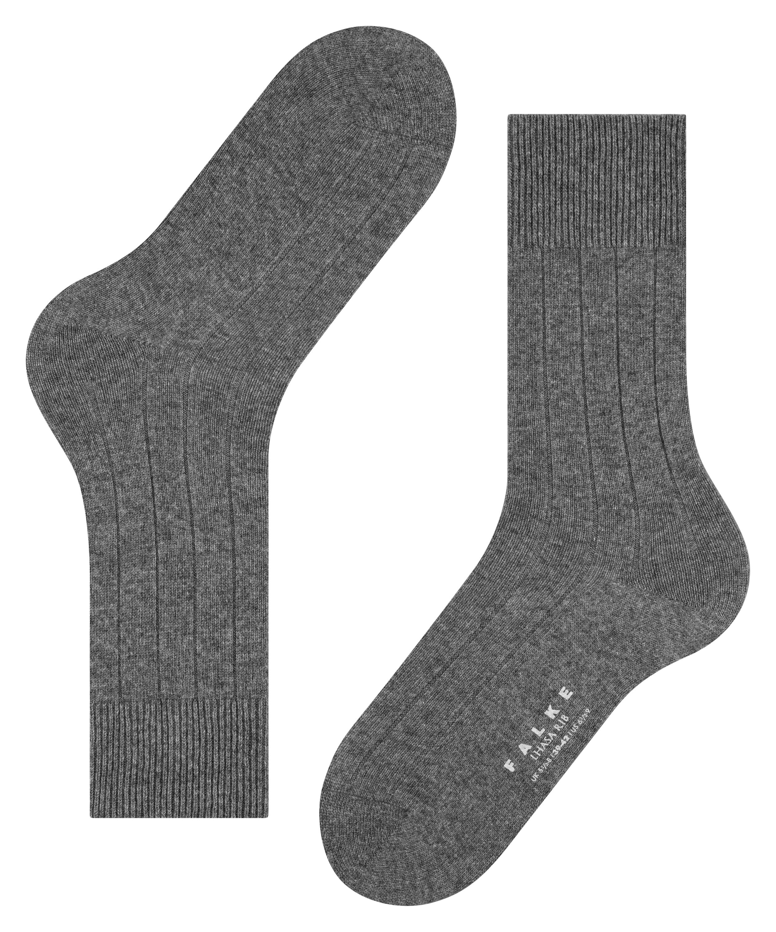 FALKE Lhasa Rib herensokken, grijs (light greymel.)