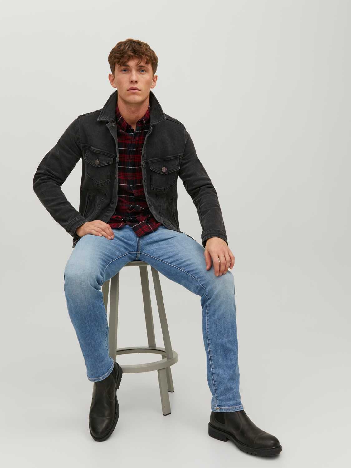 JACK & JONES Tim Davis regular fit, heren jeans, denimblauw