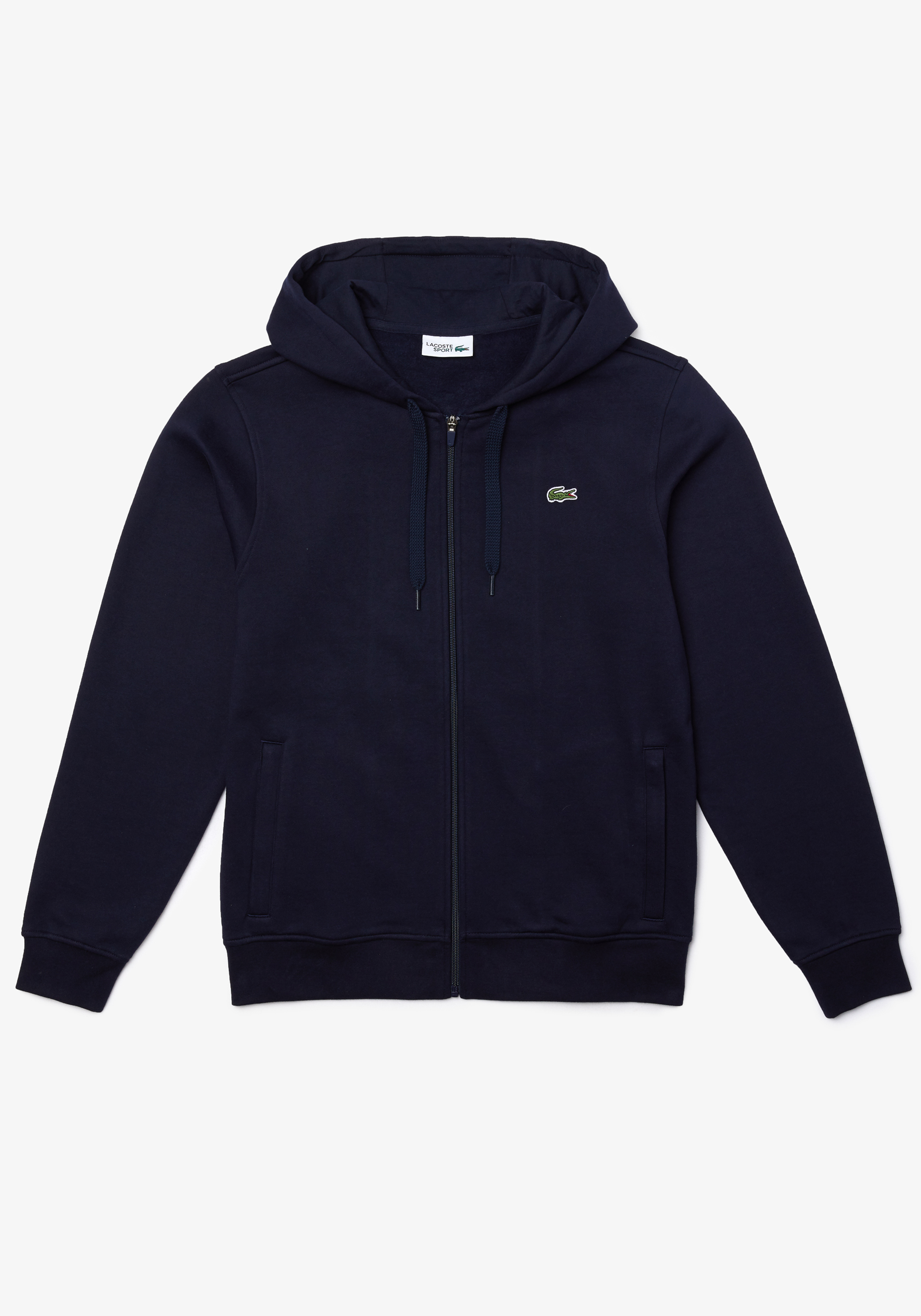 Lacoste heren hoodie sweatsvest, met rits, donkerblauw