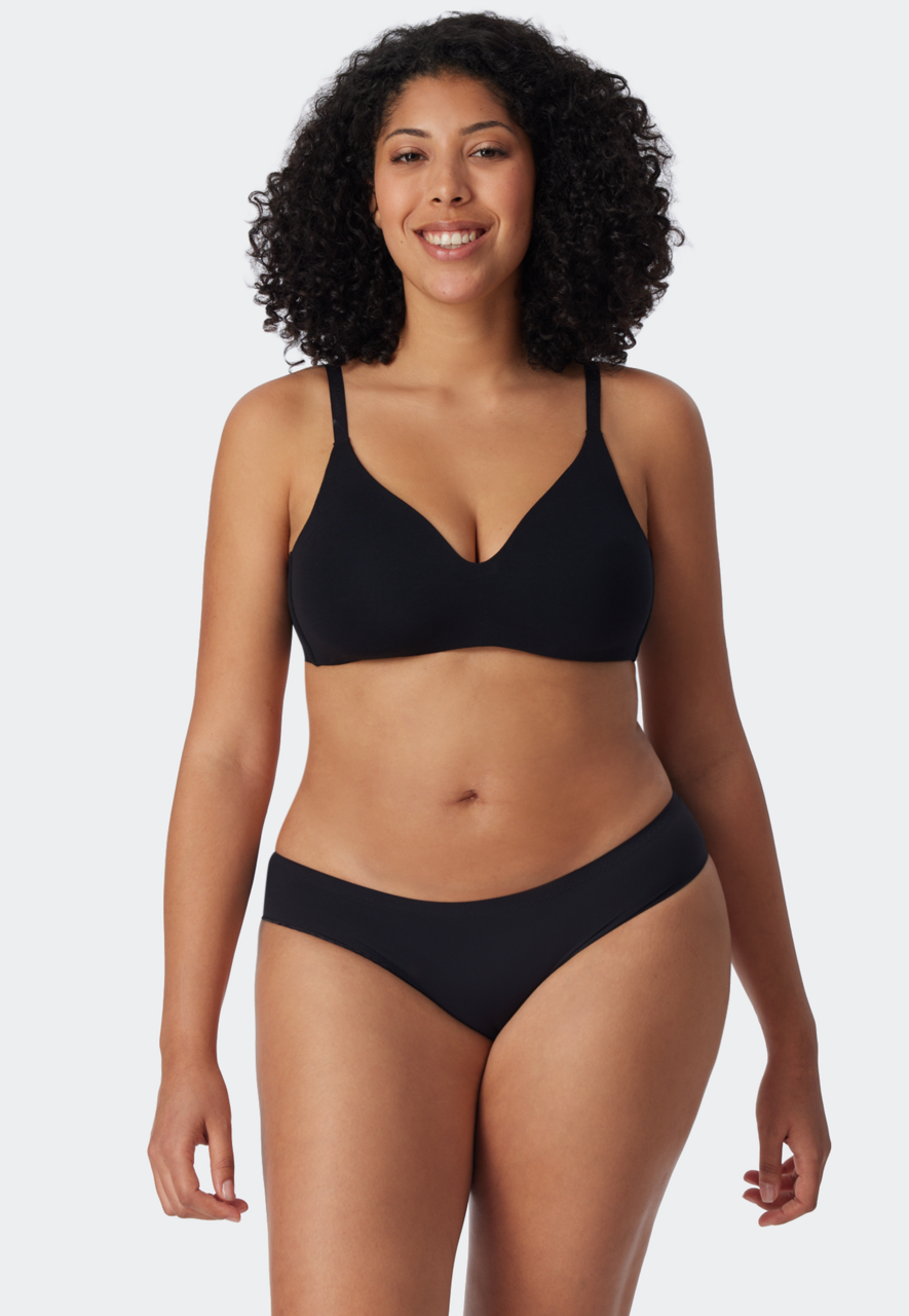 SCHIESSER 95/5 bh (1-pack), dames soft-bh biologisch katoen met vulling zonder beugel zwart