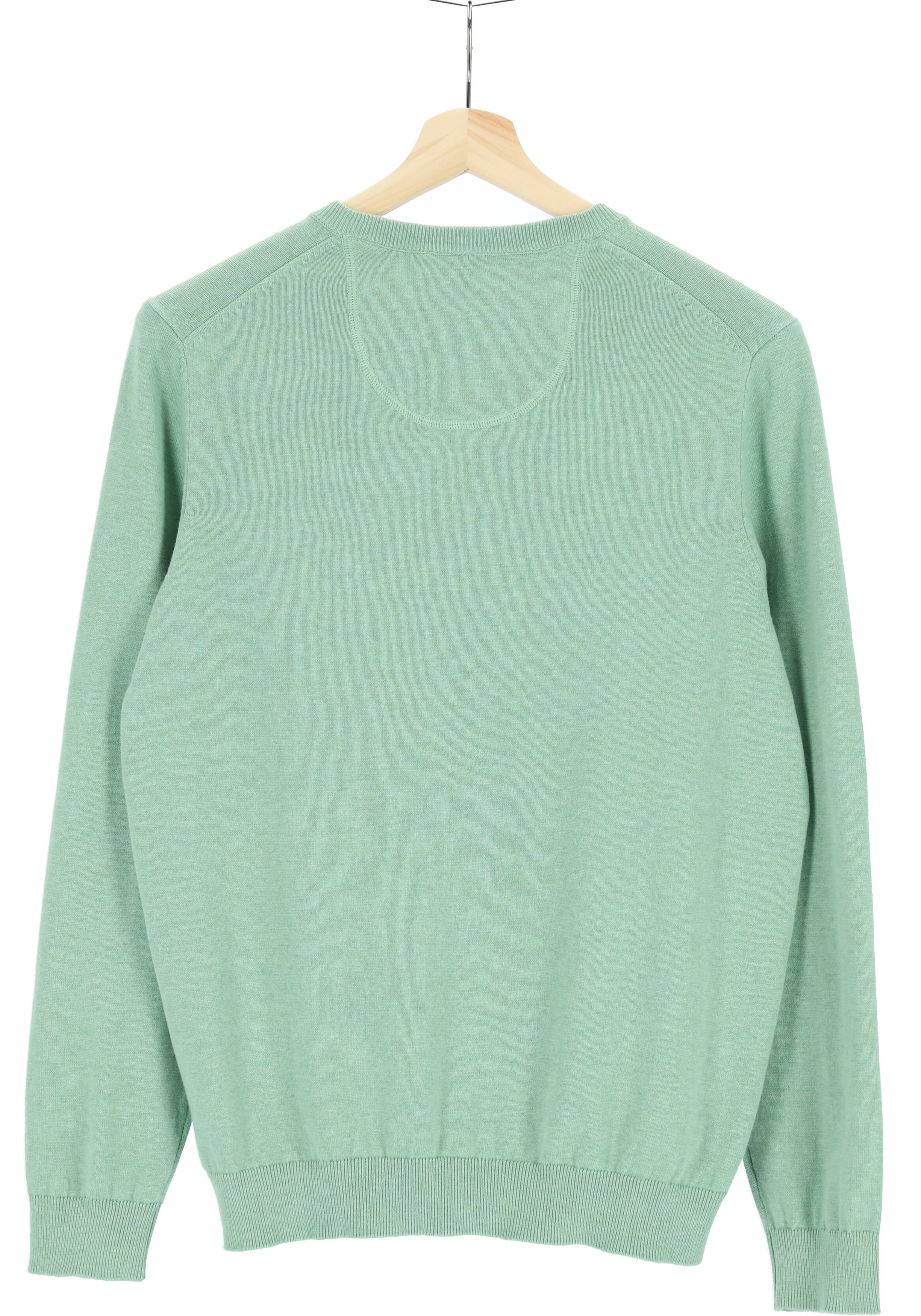 MARVELIS modern fit trui katoen, V-hals, messing groen