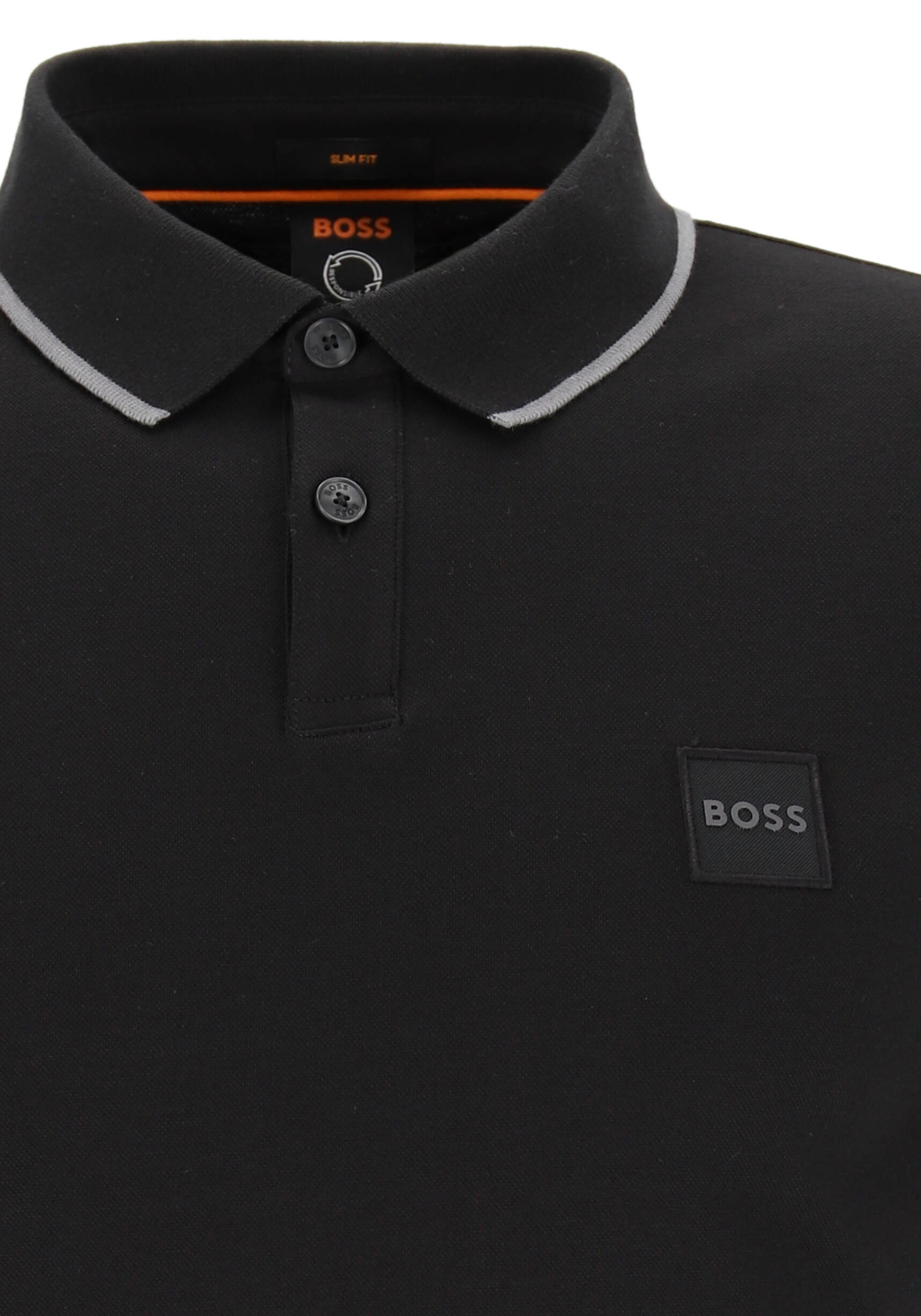HUGO BOSS Passertip slim fit polo, stretch heren polo korte mouw, zwart