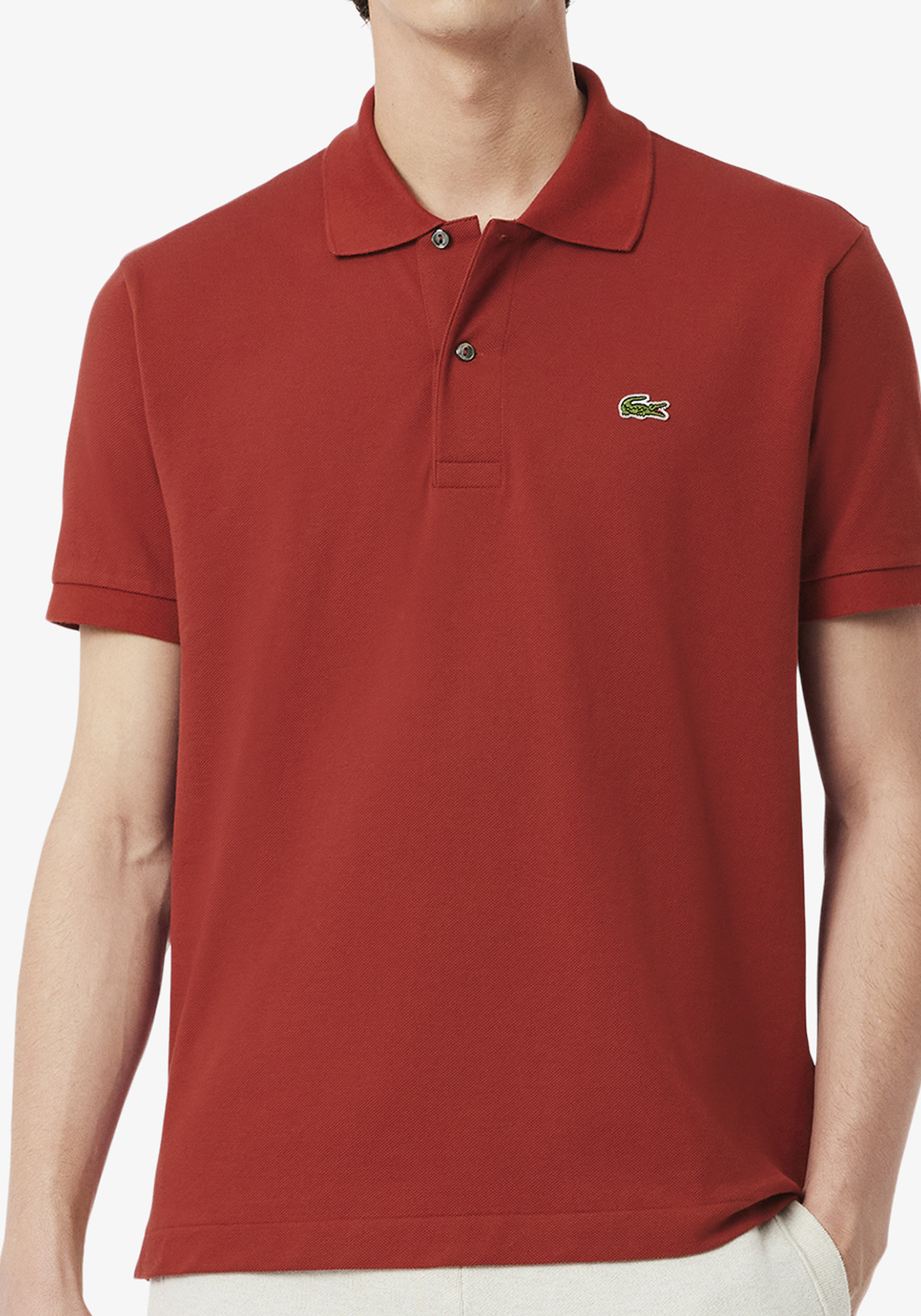 Lacoste Classic Fit polo, roodbruin